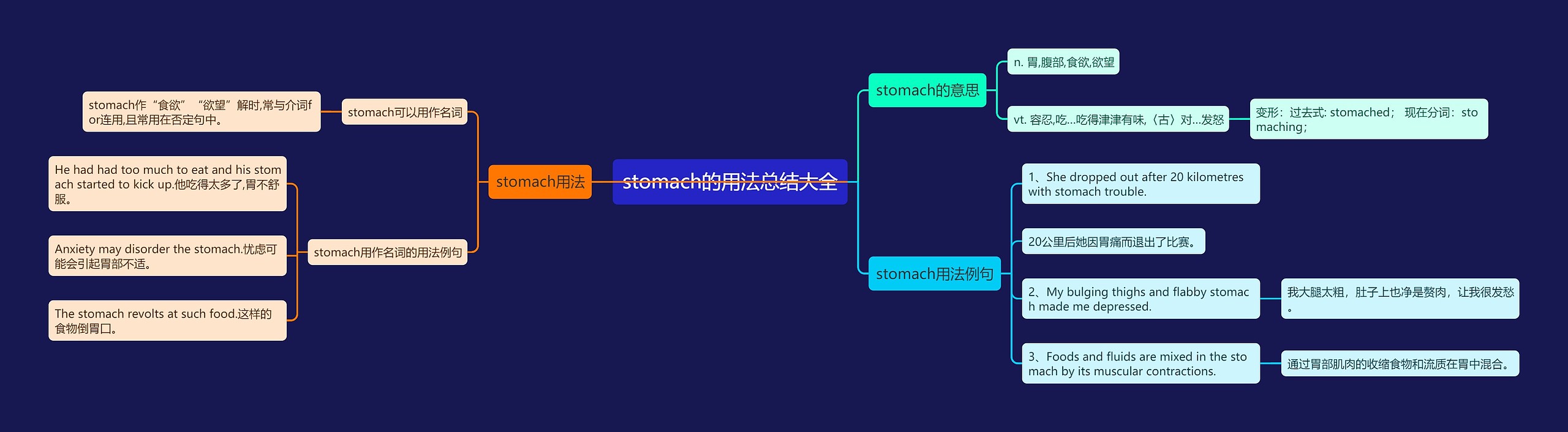 stomach的用法总结大全思维导图