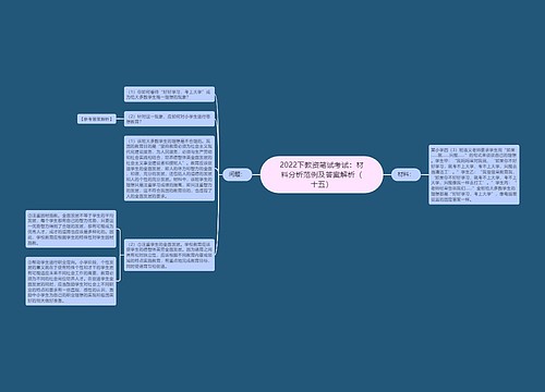 2022下教资笔试考试：材料分析范例及答案解析（十五）