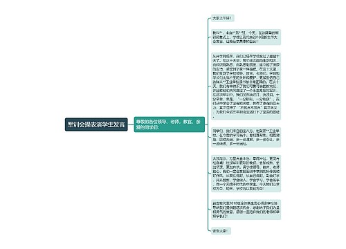 军训会操表演学生发言