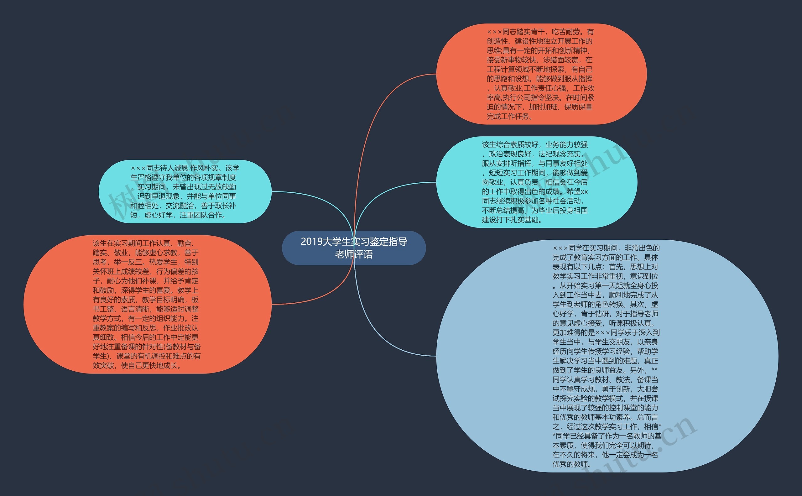 2019大学生实习鉴定指导老师评语