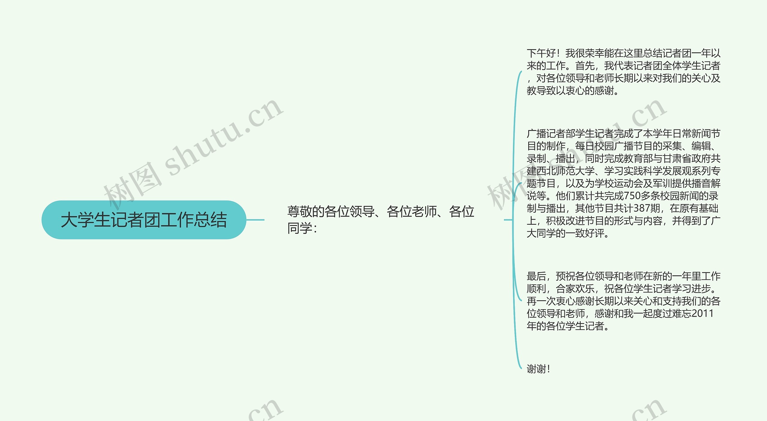 大学生记者团工作总结思维导图