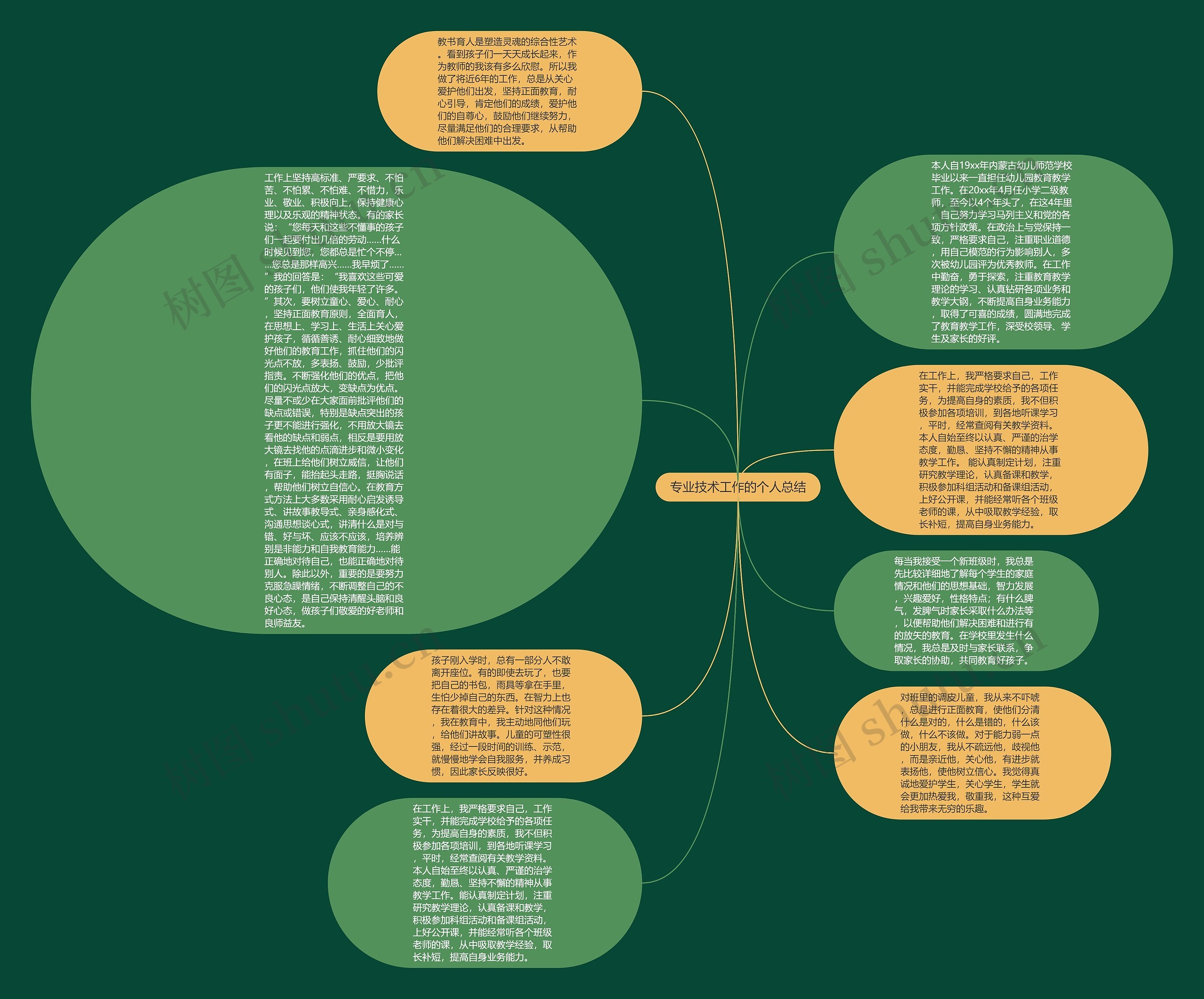 专业技术工作的个人总结思维导图