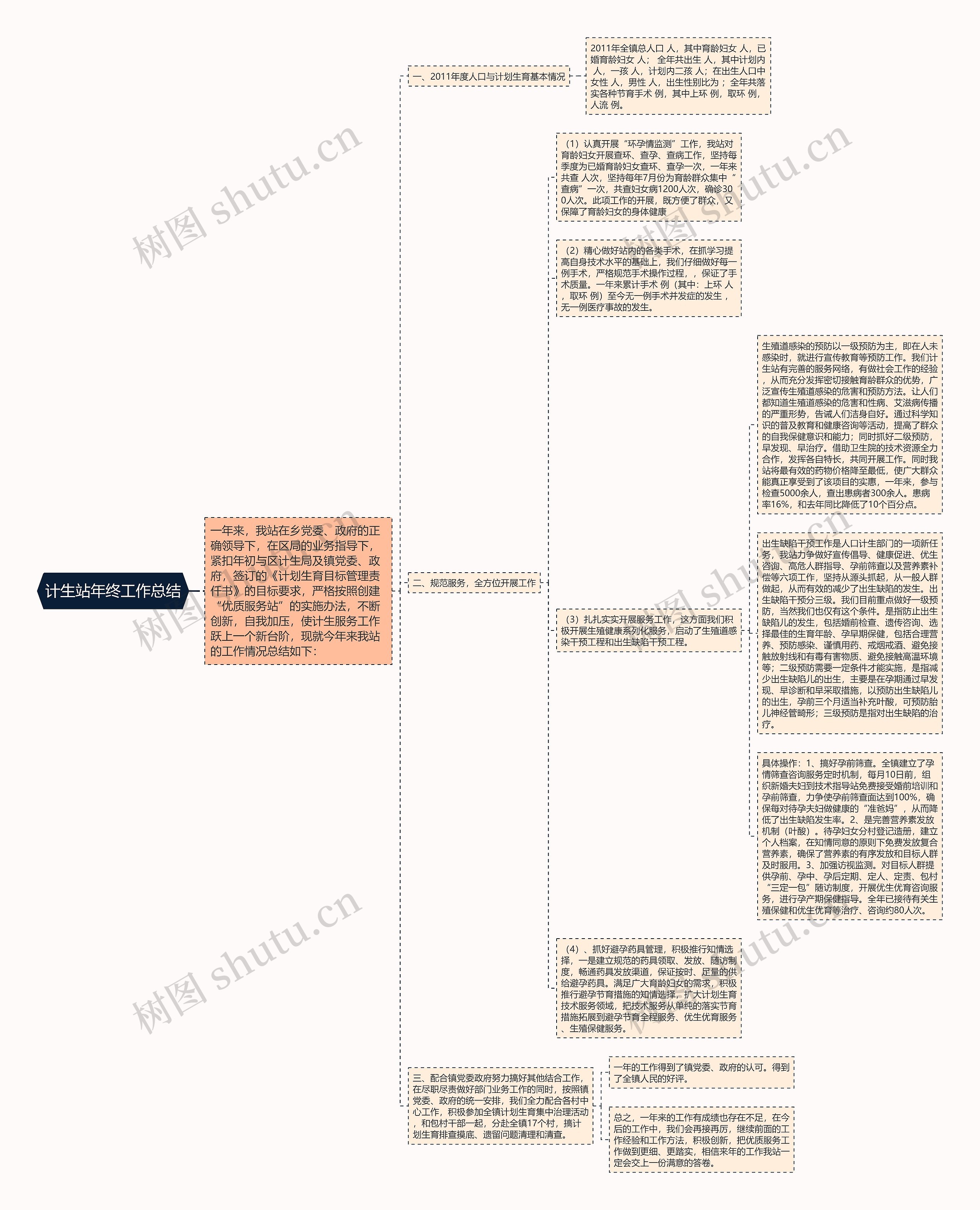 计生站年终工作总结思维导图