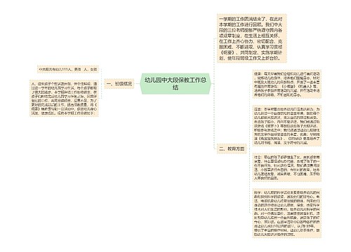 幼儿园中大段保教工作总结