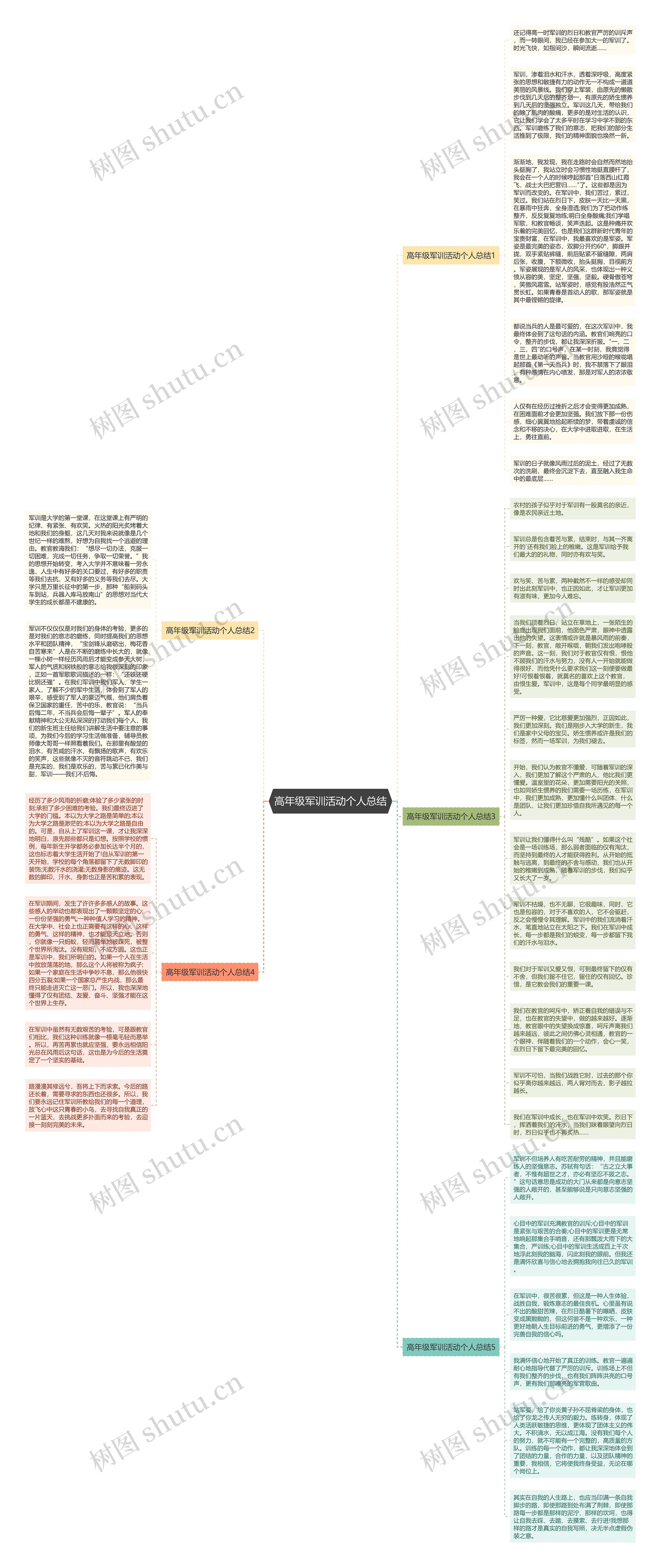高年级军训活动个人总结思维导图