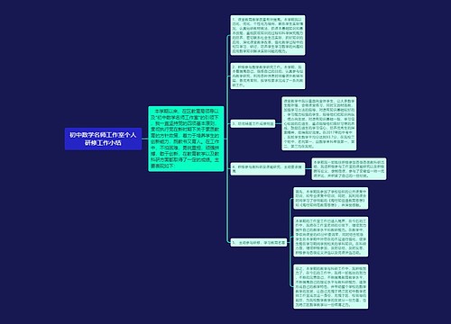 初中数学名师工作室个人研修工作小结