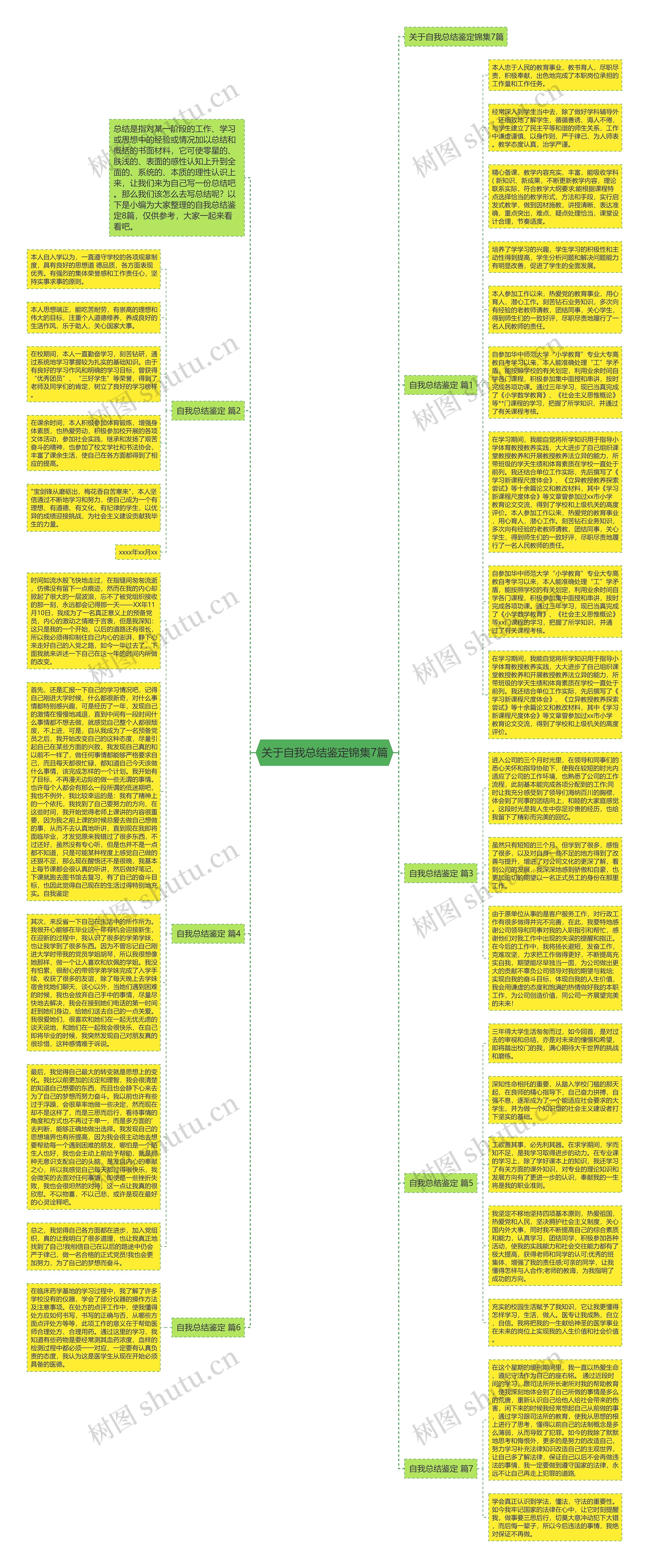 关于自我总结鉴定锦集7篇思维导图