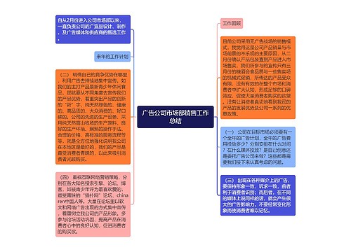 广告公司市场部销售工作总结