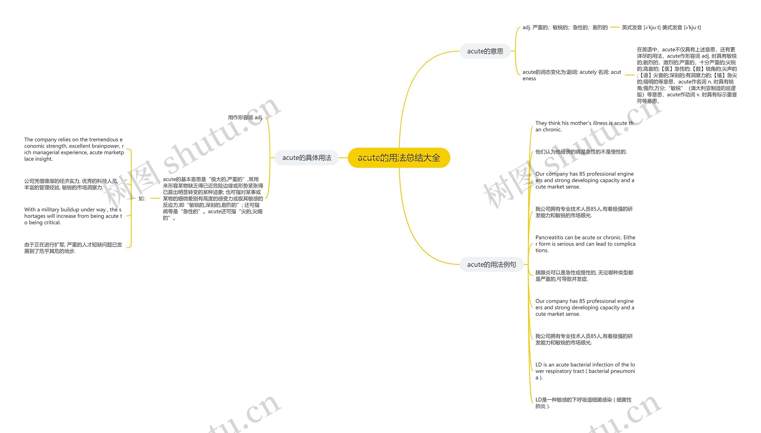 acute的用法总结大全思维导图