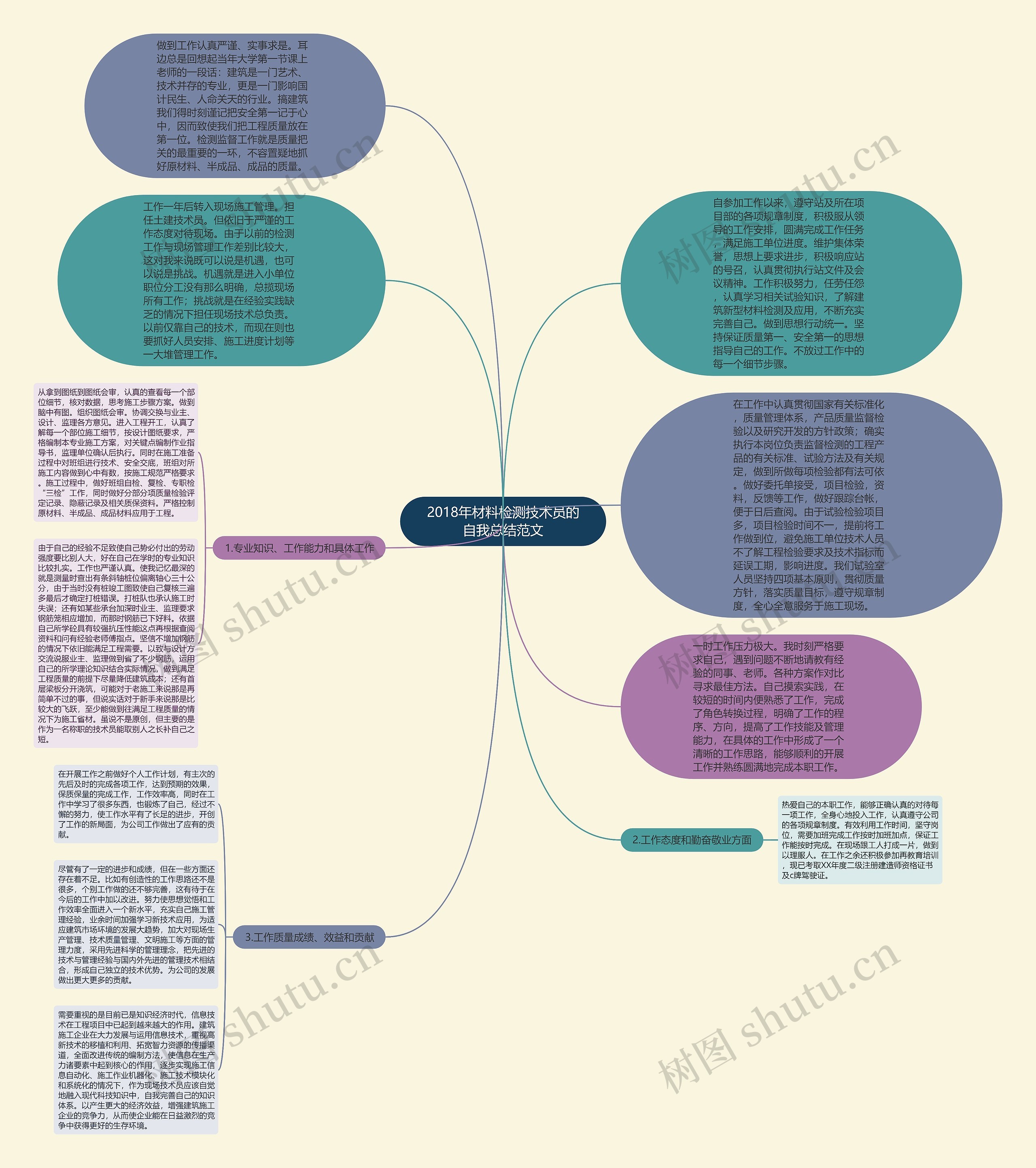 2018年材料检测技术员的自我总结范文思维导图