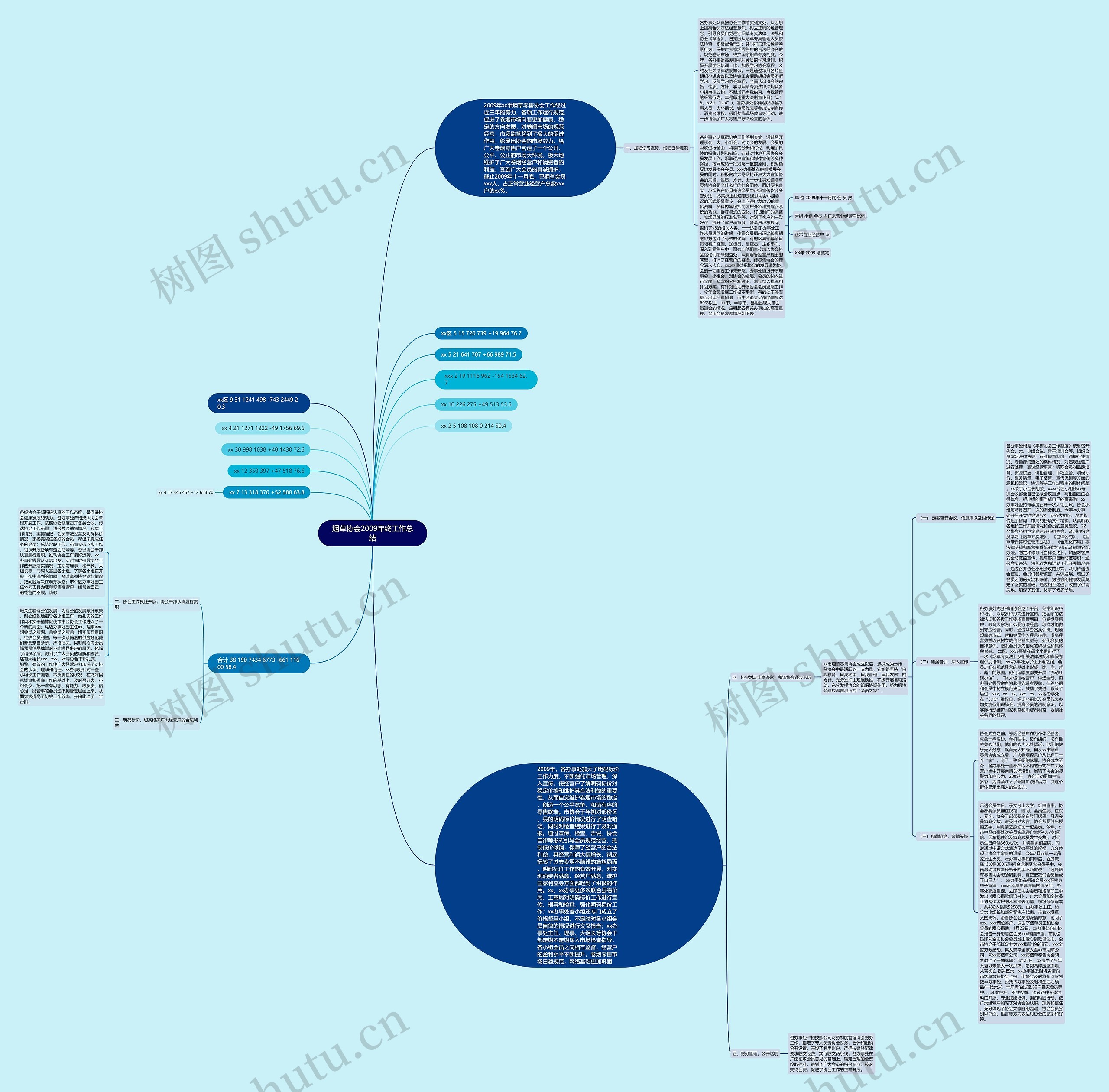 烟草协会2009年终工作总结思维导图