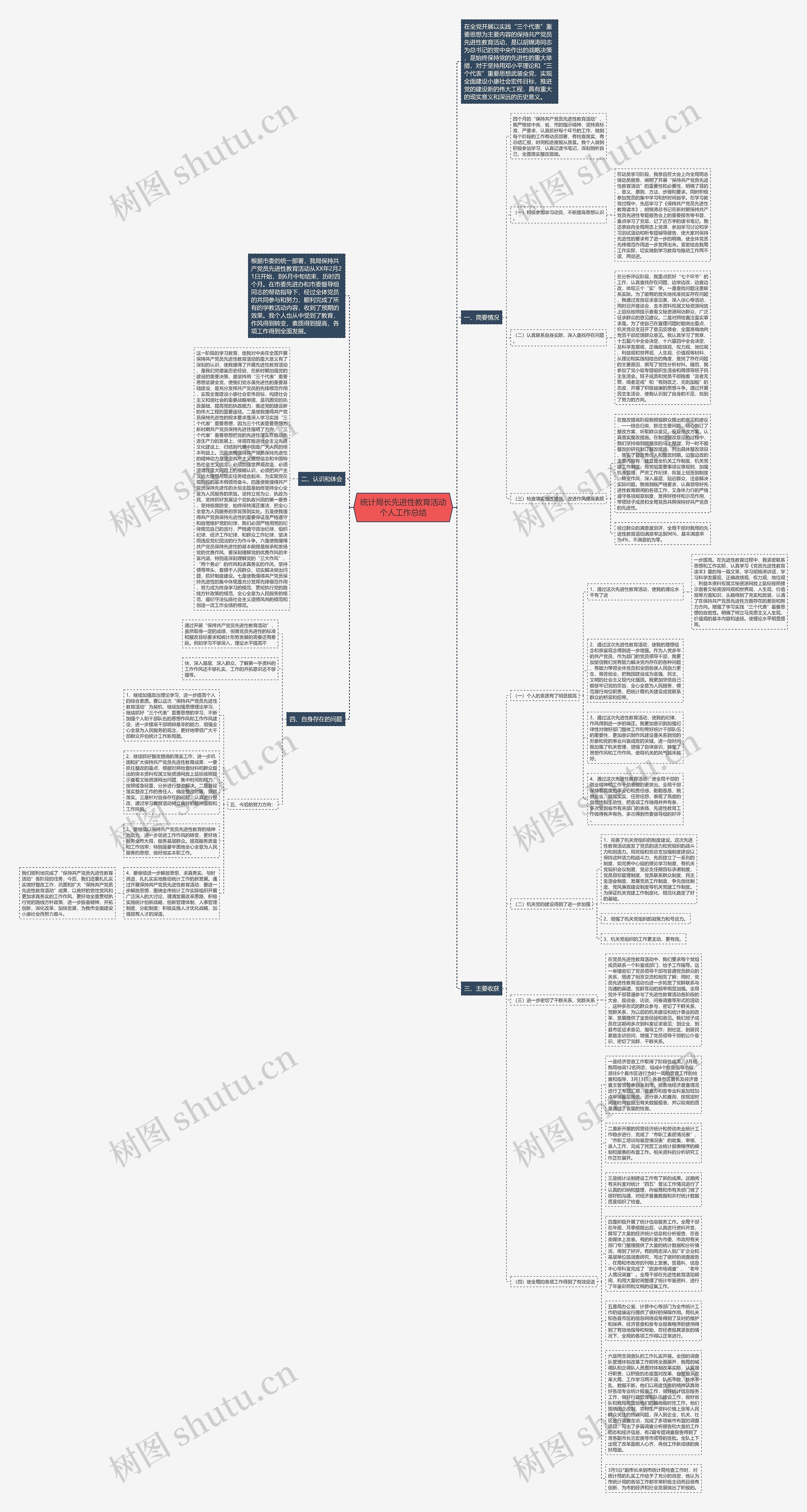 统计局长先进性教育活动个人工作总结思维导图