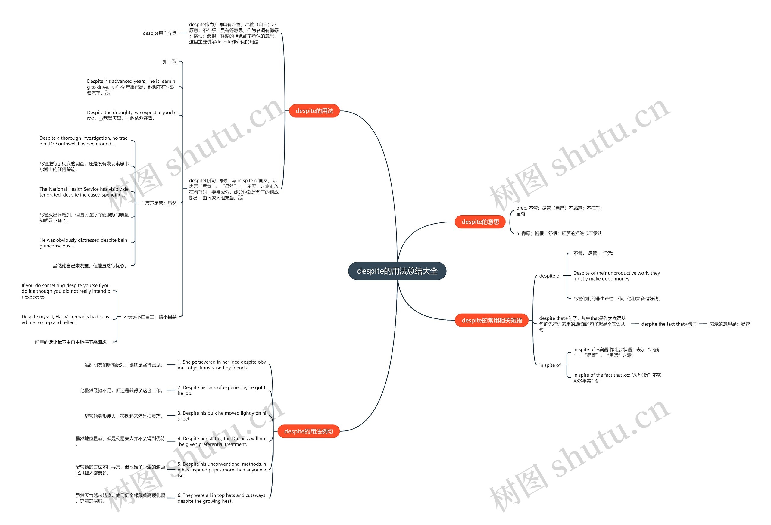 despite的用法总结大全思维导图
