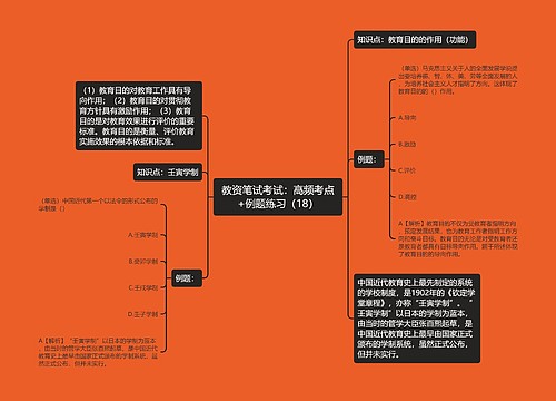 教资笔试考试：高频考点+例题练习（18）