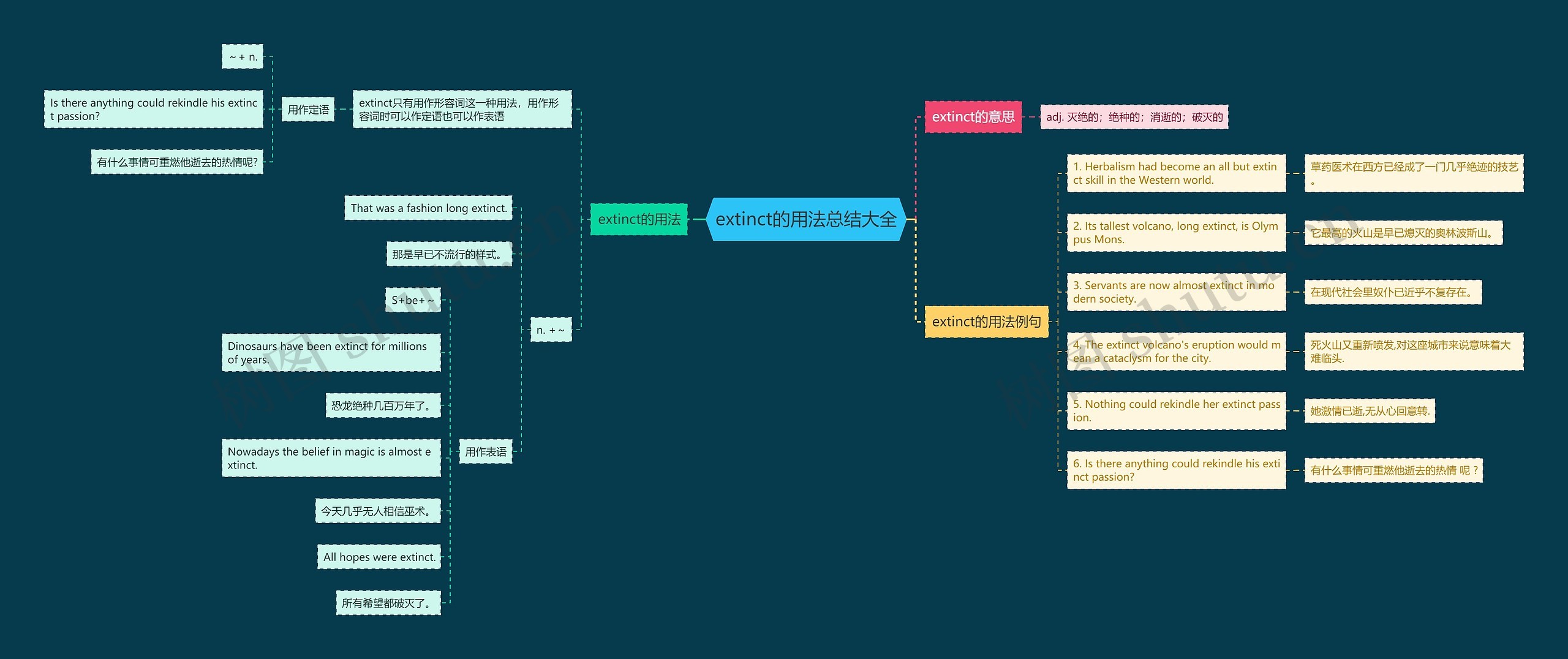 extinct的用法总结大全思维导图