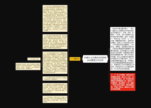 乡镇水上交通安全和船舶安全管理工作总结