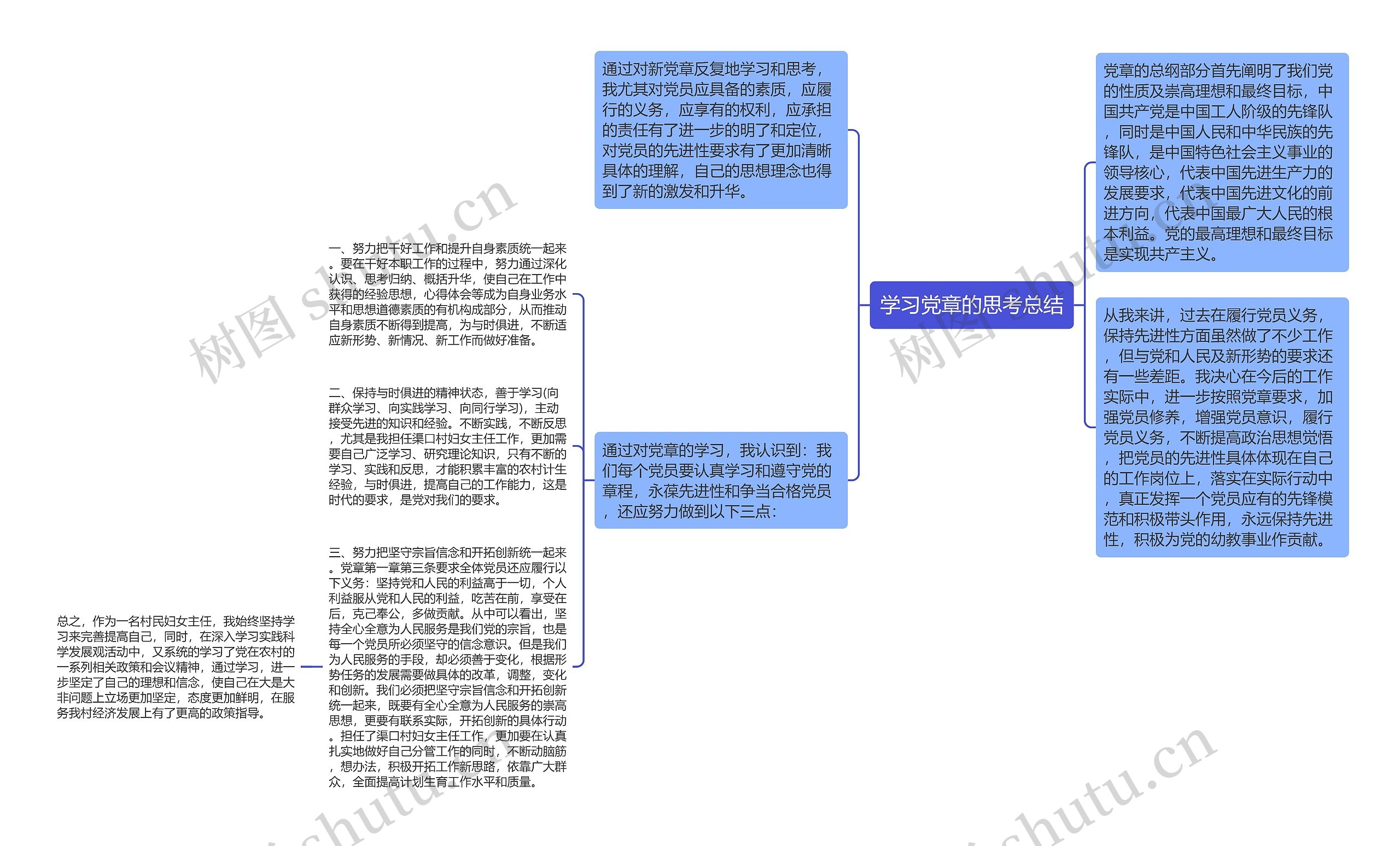 学习党章的思考总结思维导图