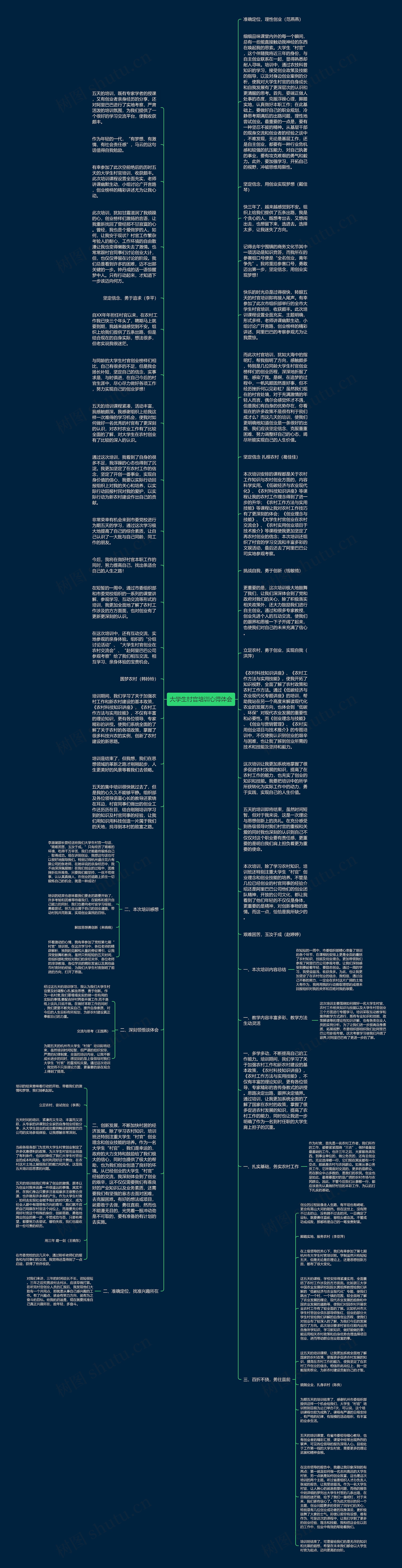 大学生村官培训心得体会思维导图