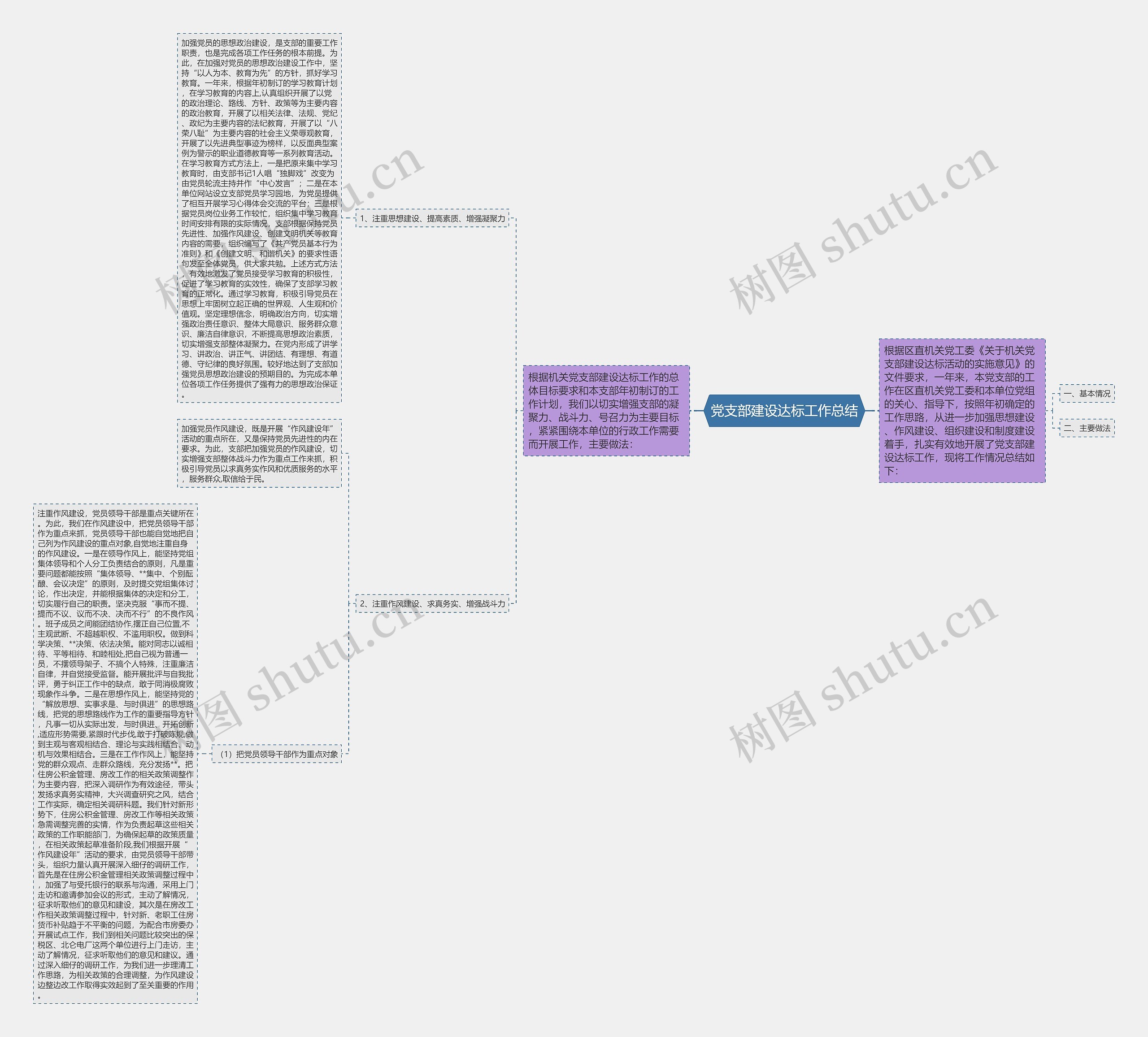 党支部建设达标工作总结思维导图