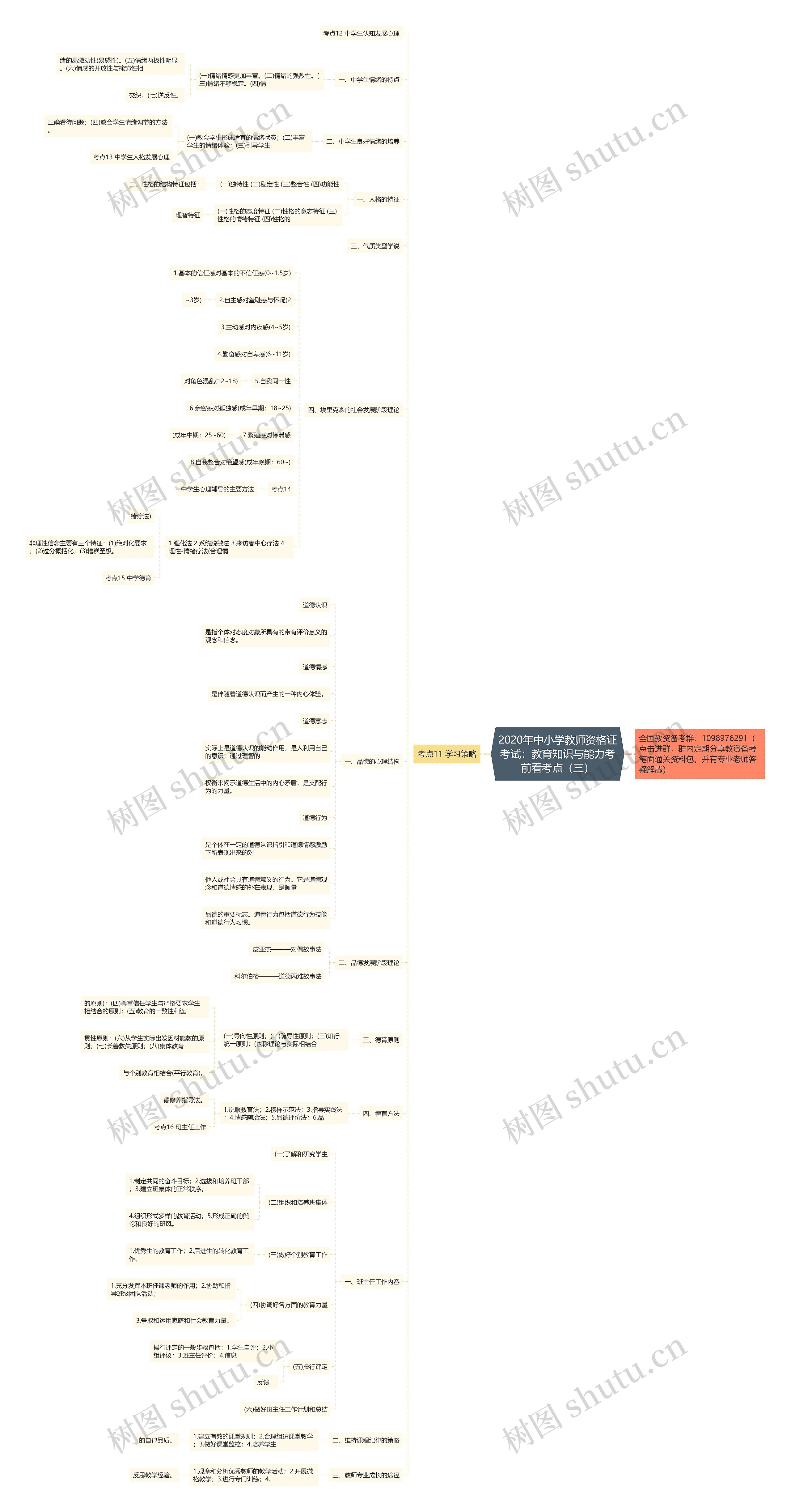 2020年中小学教师资格证考试：教育知识与能力考前看考点（三）思维导图