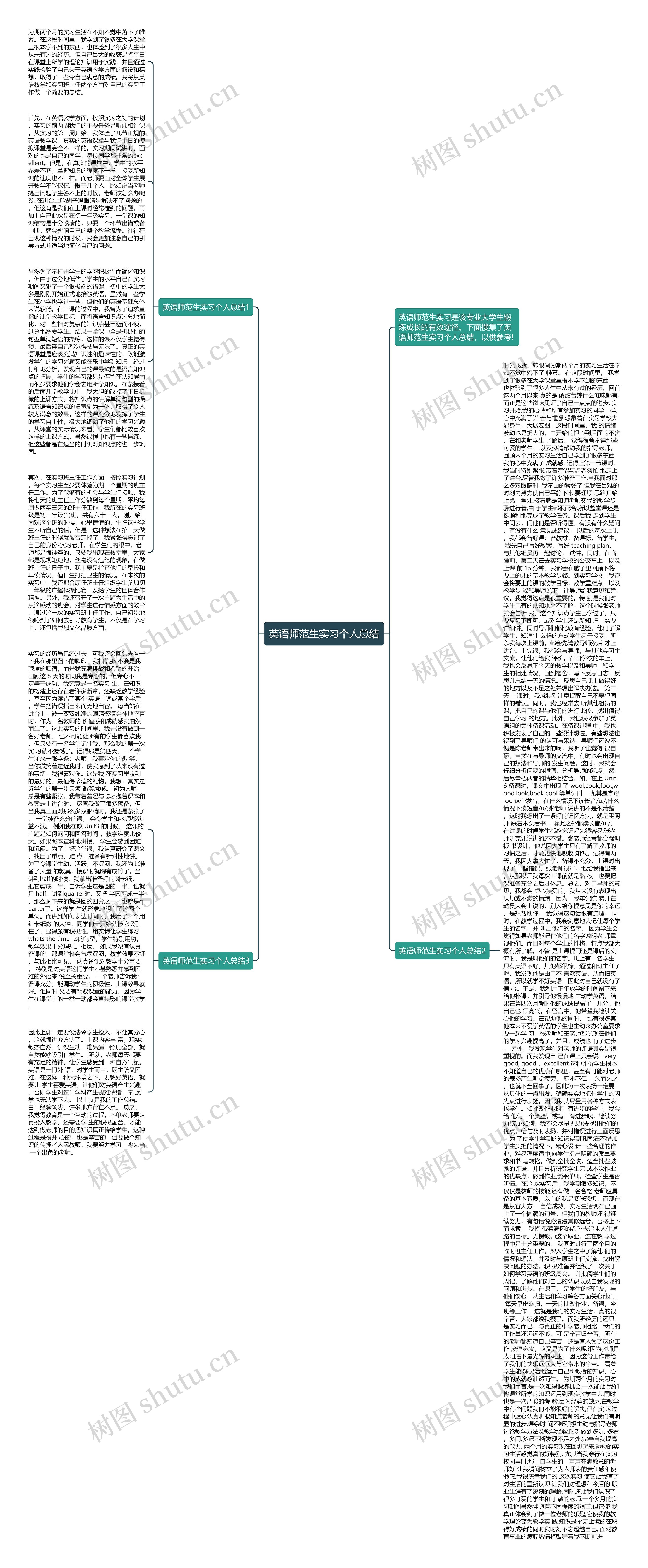 英语师范生实习个人总结思维导图高清图 英语师范生实习个人总结思维导图