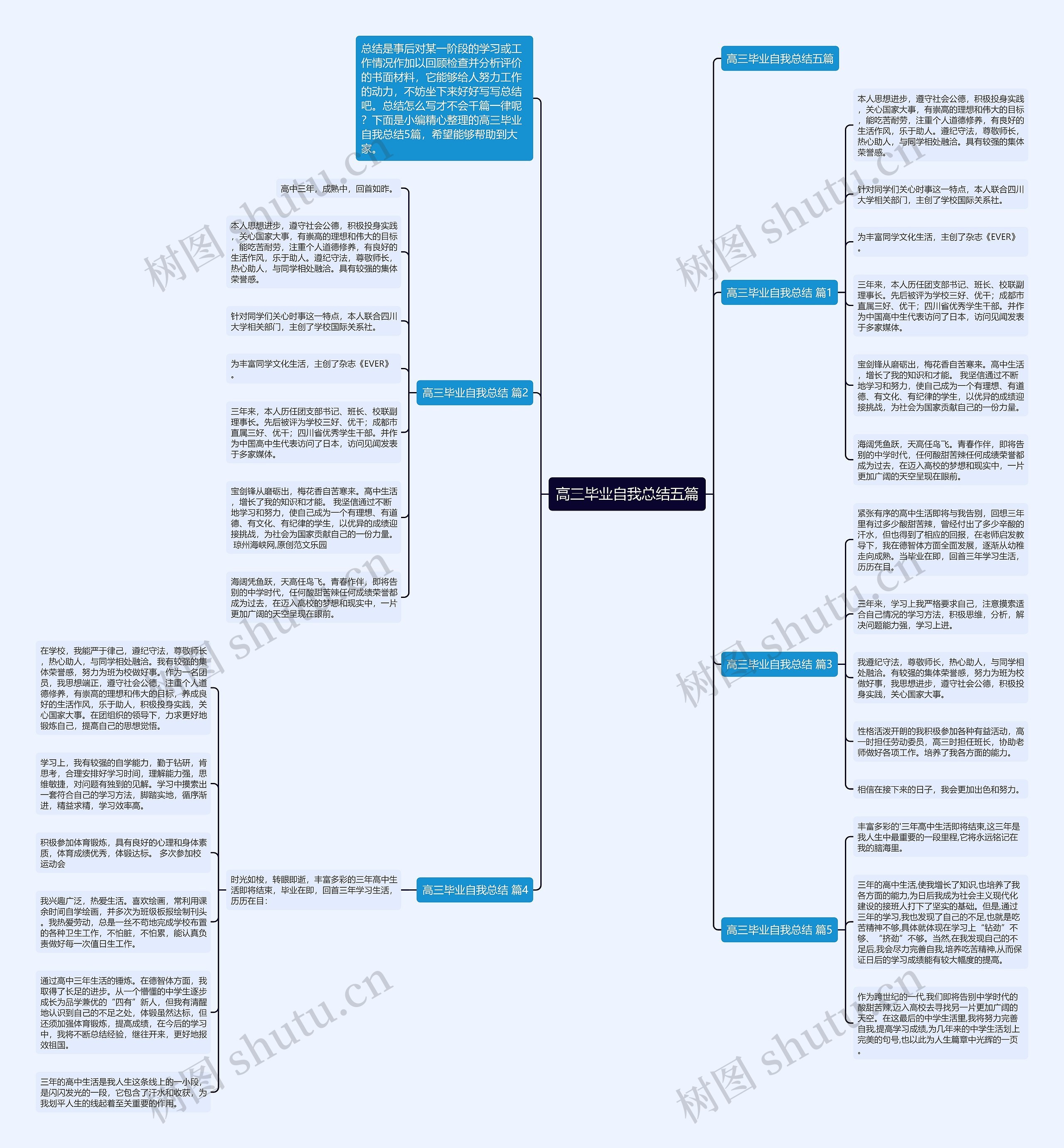 高三毕业自我总结五篇思维导图