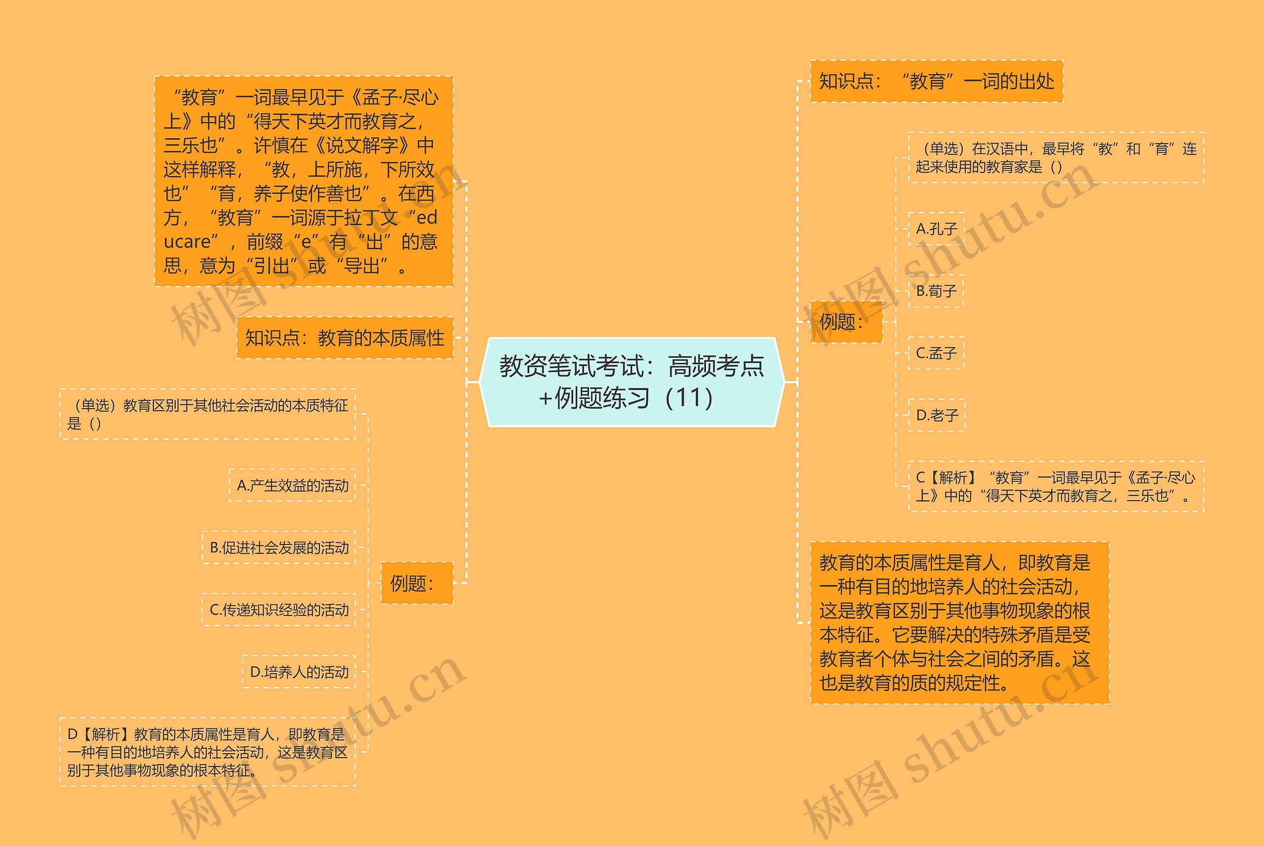 教资笔试考试：高频考点+例题练习（11）思维导图