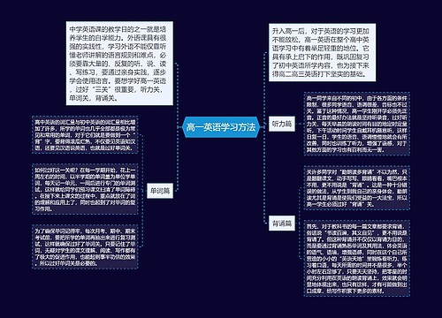 高一英语学习方法