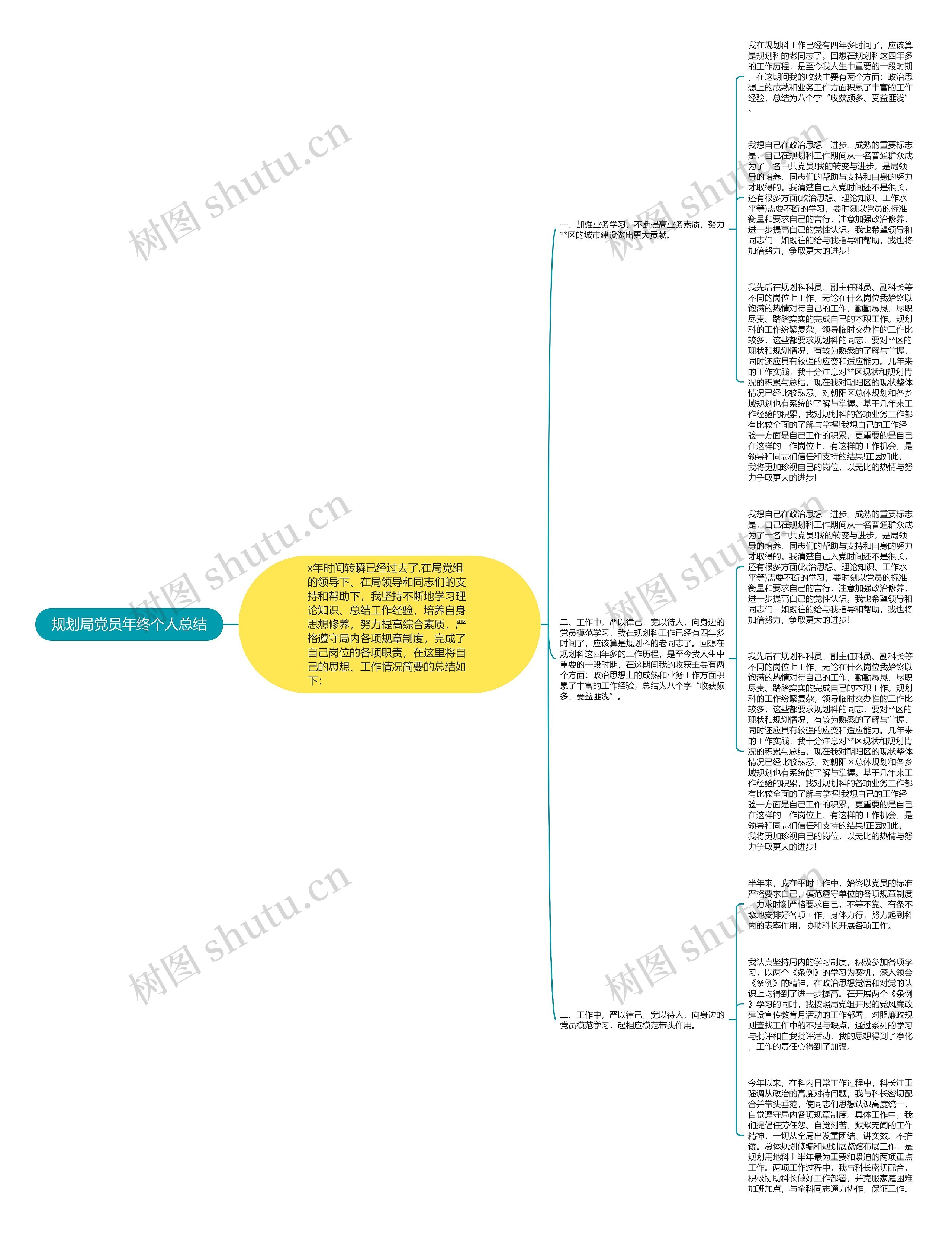 规划局党员年终个人总结思维导图