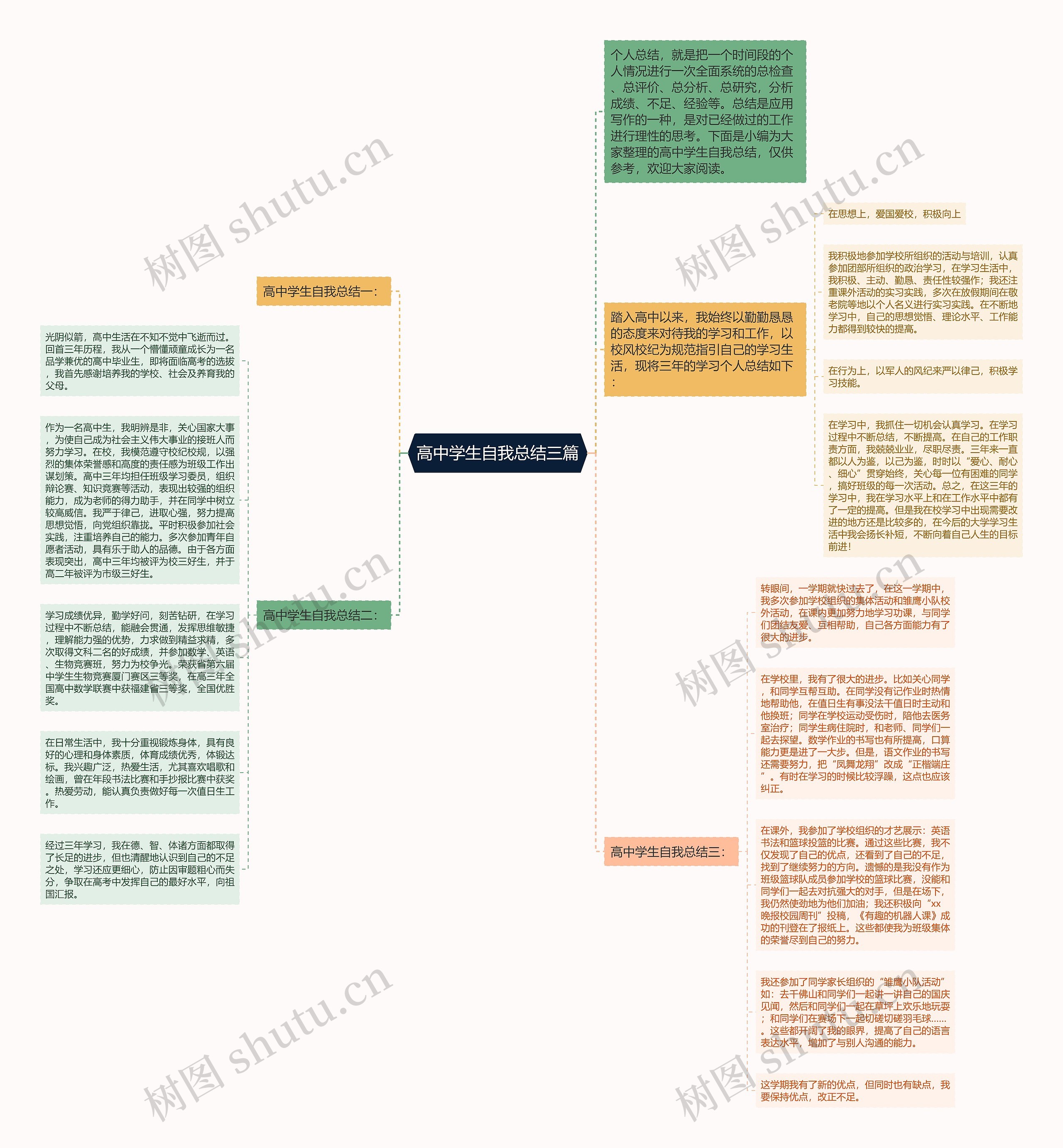 高中学生自我总结三篇思维导图