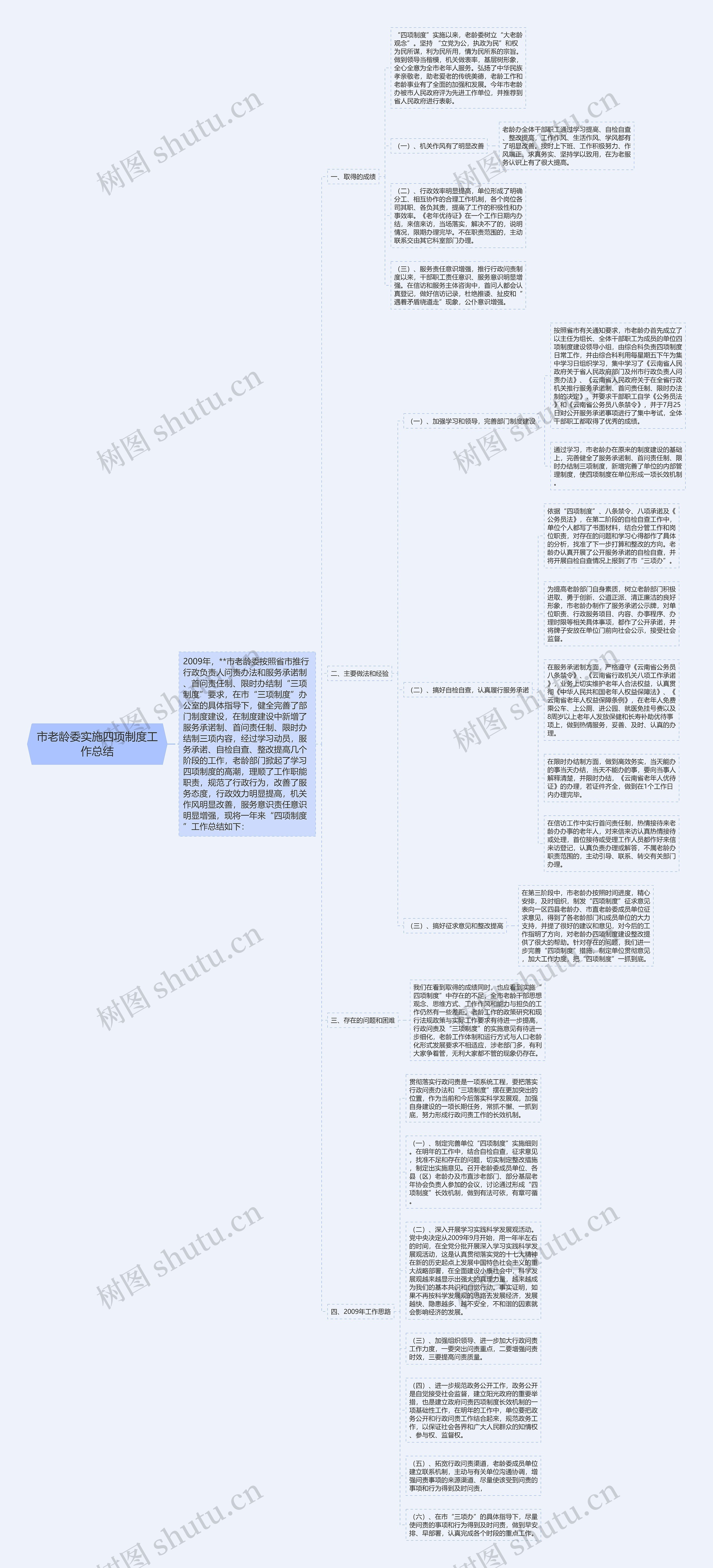 市老龄委实施四项制度工作总结思维导图