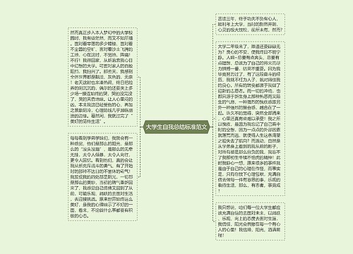 大学生自我总结标准范文