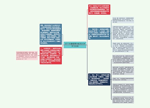 2011年暑假青年教师大学学习总结