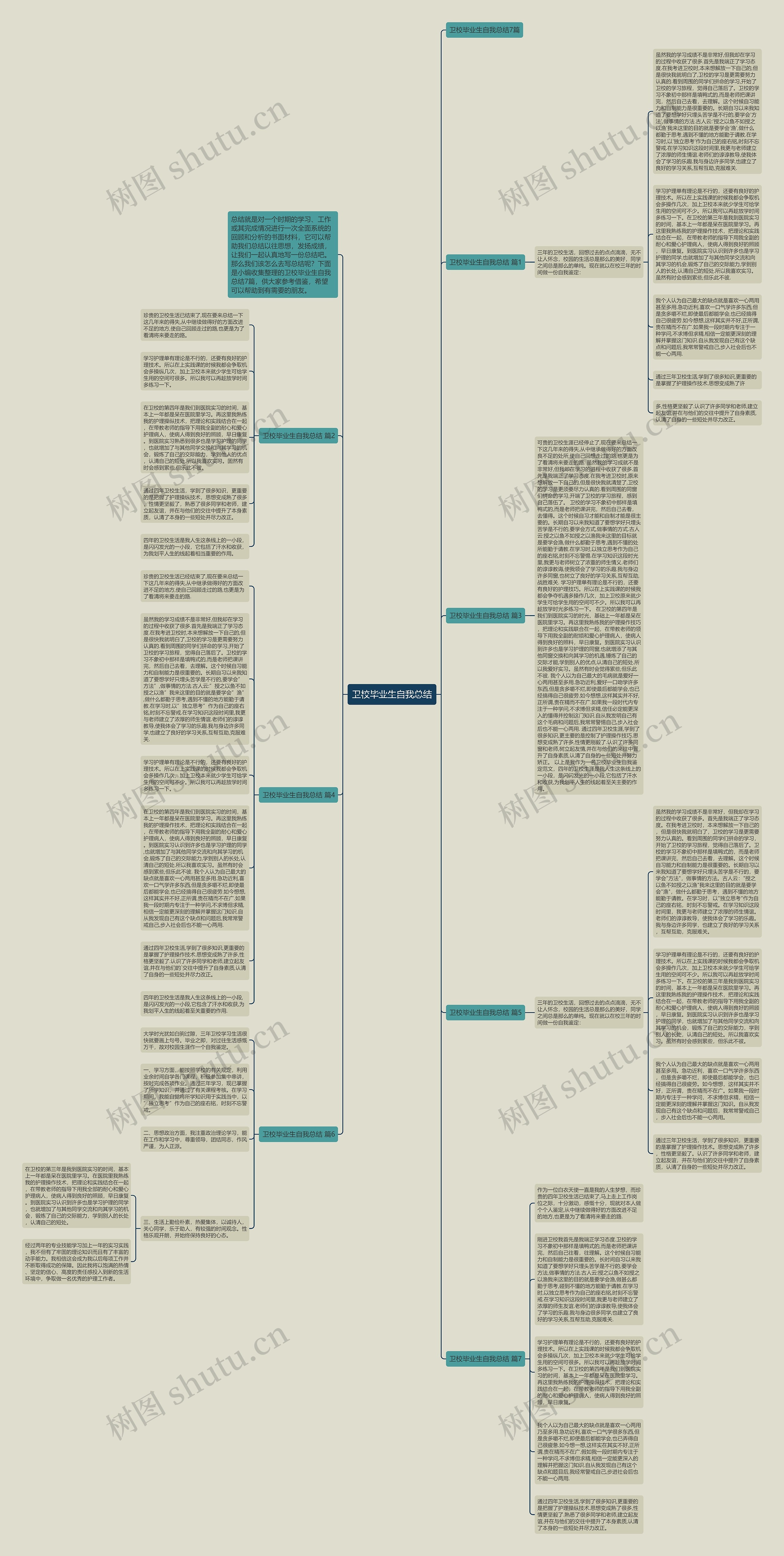 卫校毕业生自我总结思维导图