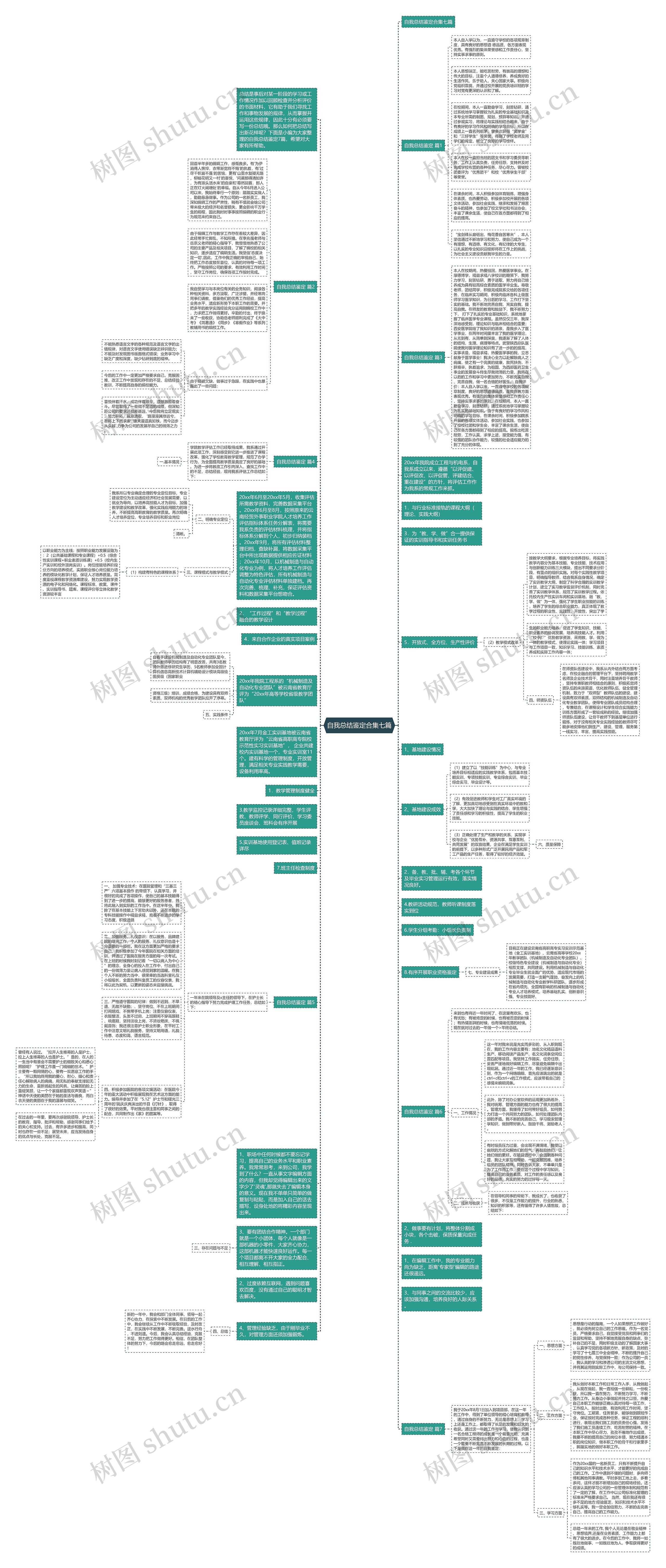 自我总结鉴定合集七篇思维导图