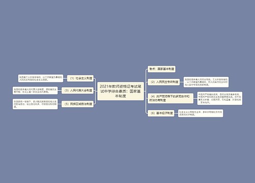 2021年教师资格证考试笔试中学综合素质：国家基本制度