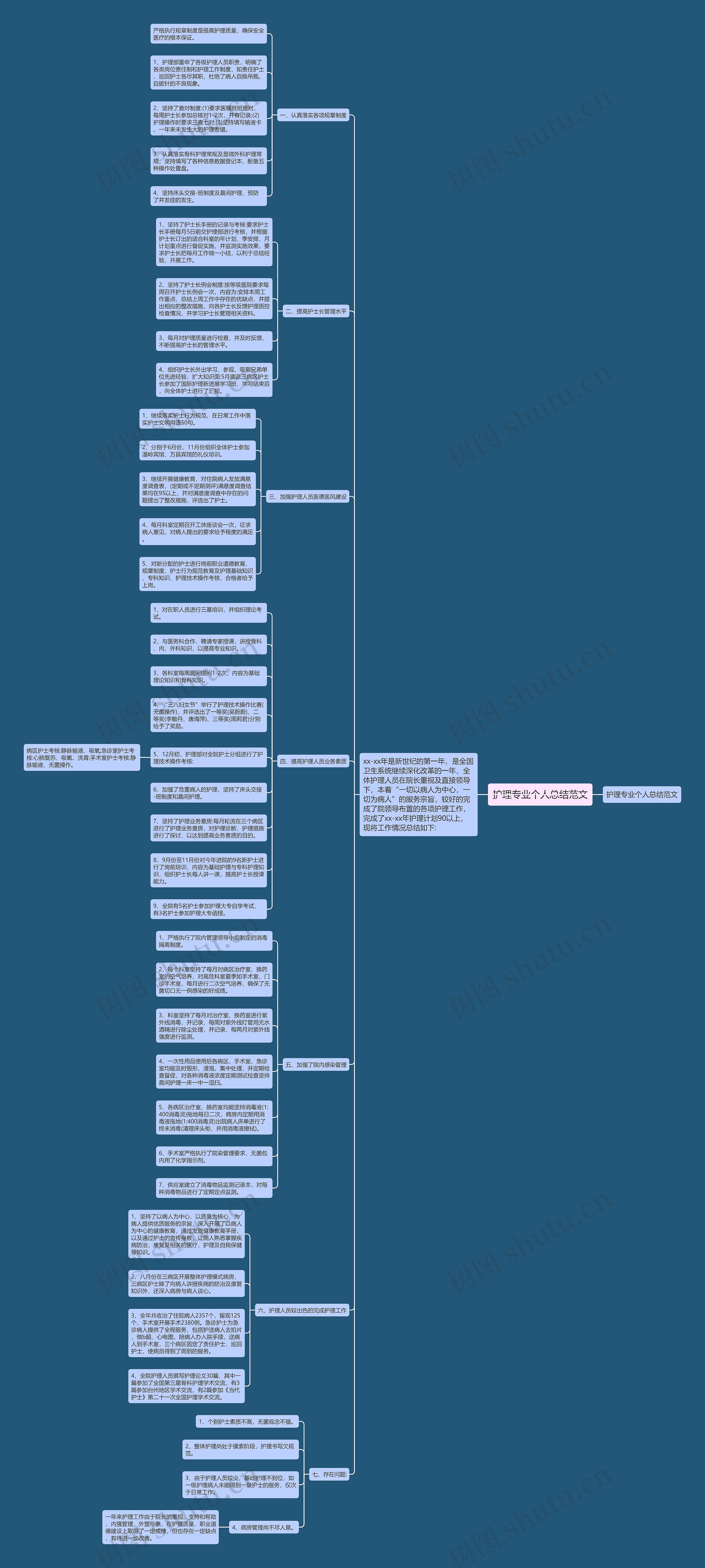 护理专业个人总结范文思维导图