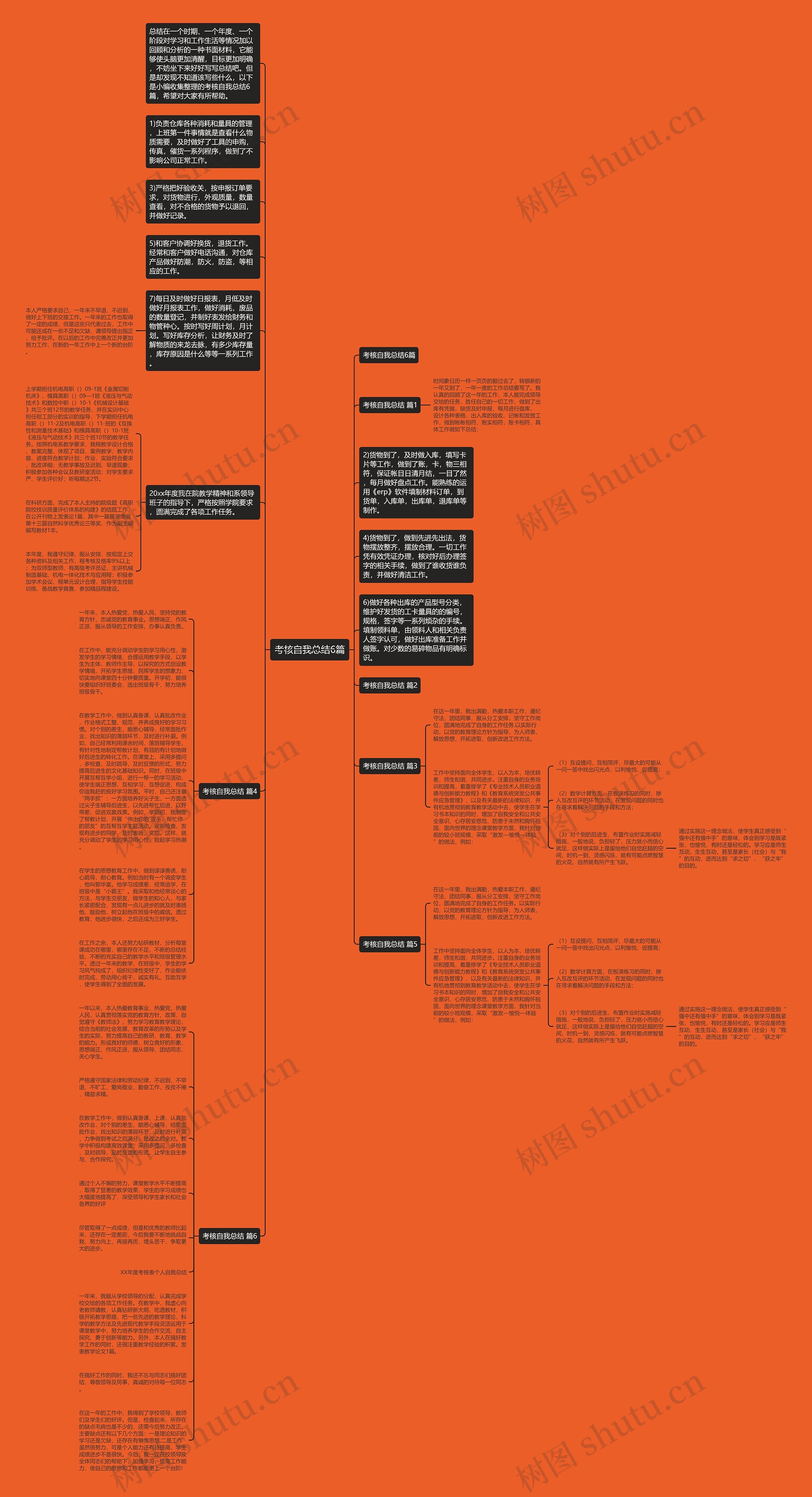 考核自我总结6篇思维导图