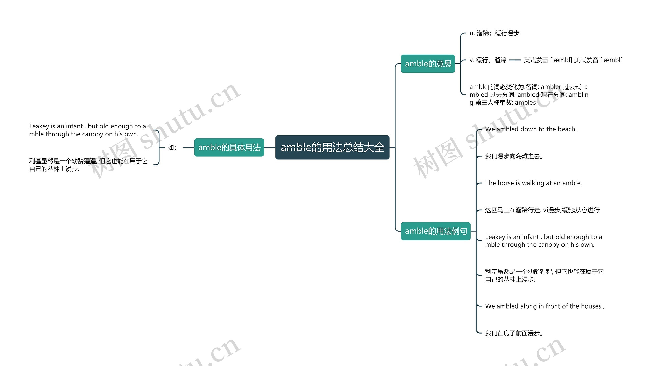 amble的用法总结大全思维导图