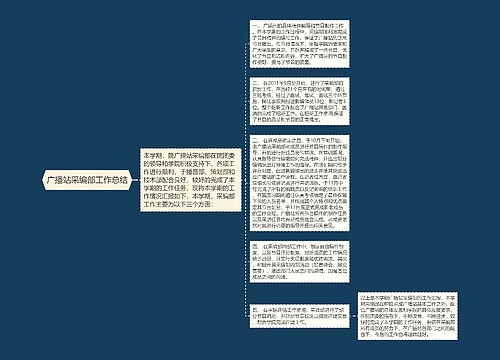 广播站采编部工作总结