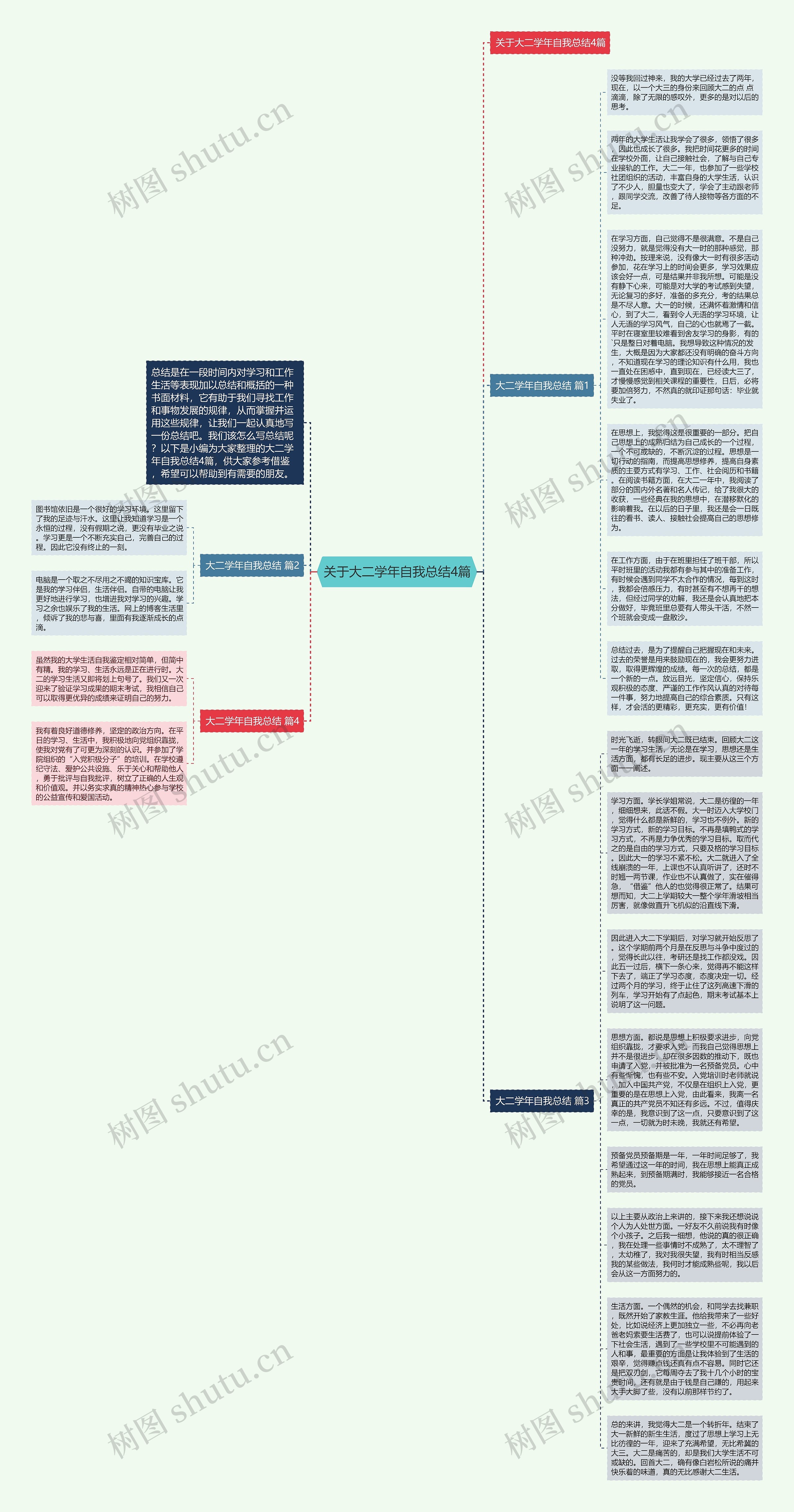 关于大二学年自我总结4篇思维导图