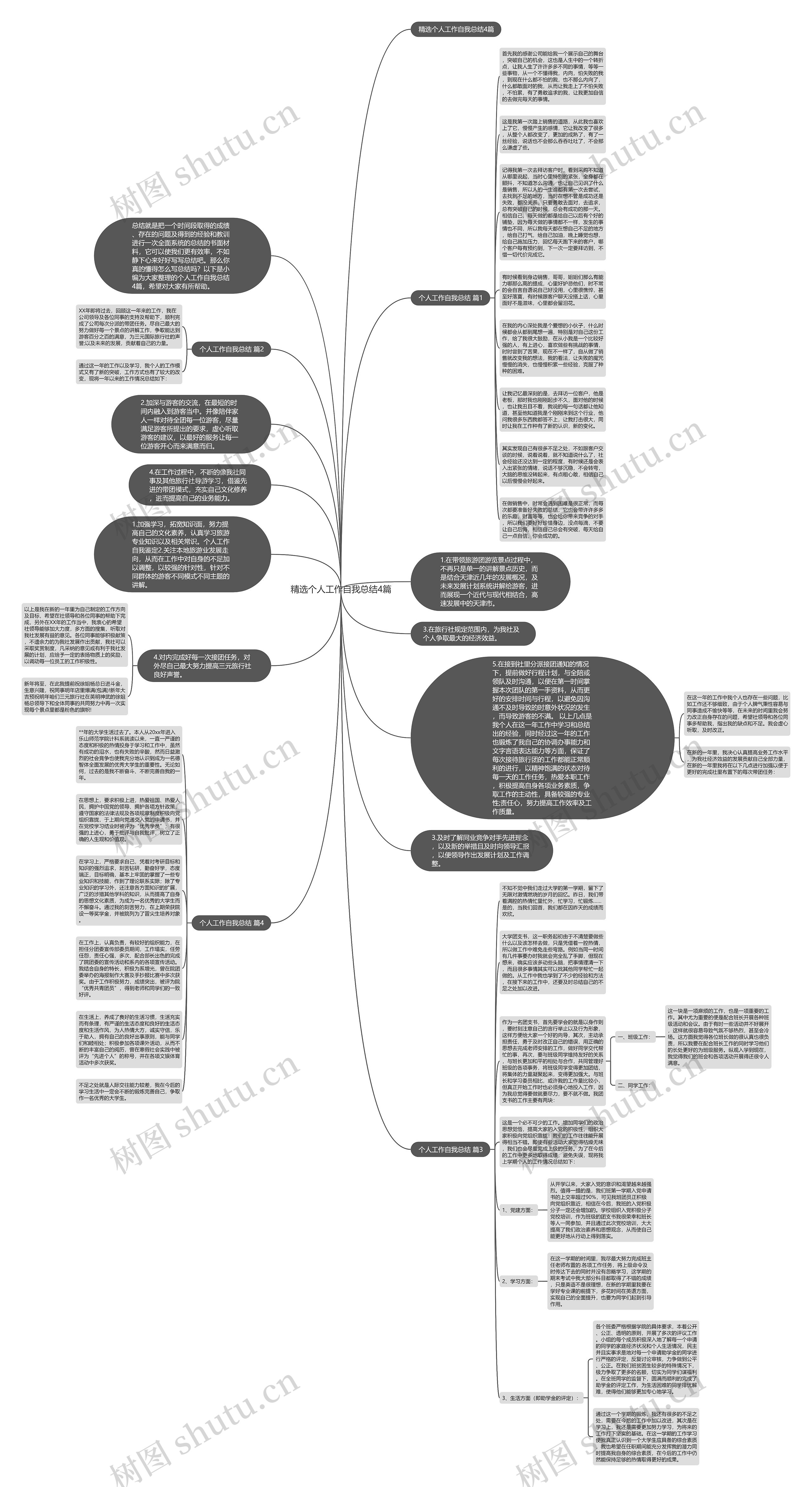 精选个人工作自我总结4篇思维导图