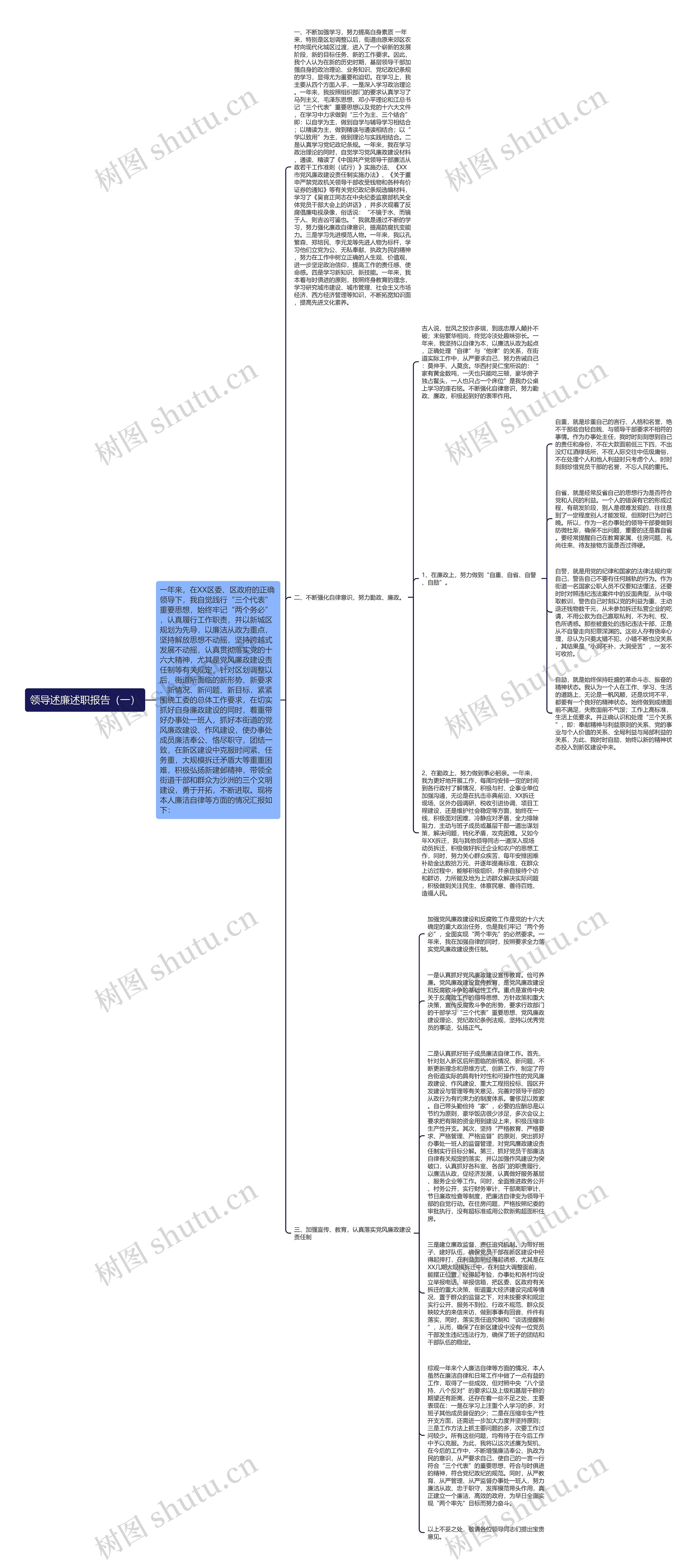 领导述廉述职报告（一）思维导图