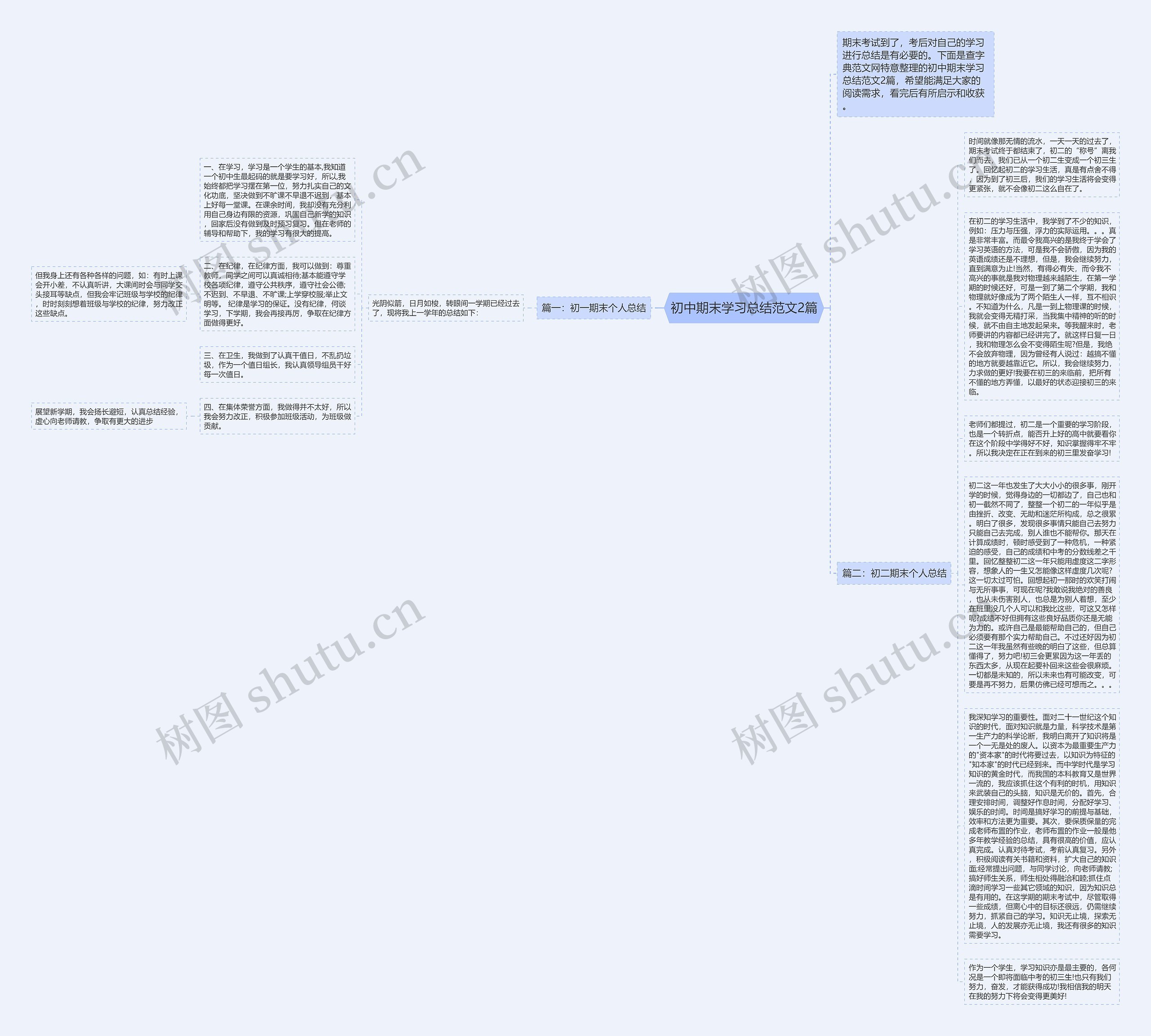 初中期末学习总结范文2篇思维导图