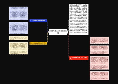 2009年度水利科技工作总结