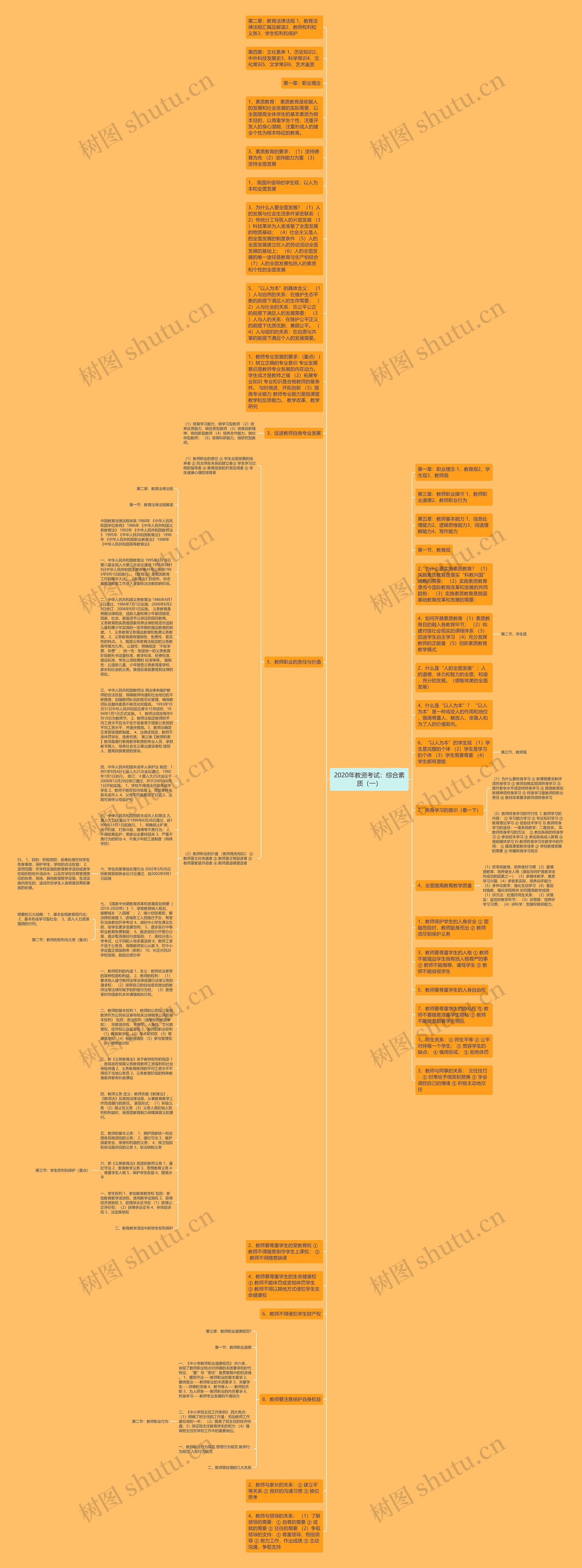 2020年教资考试：综合素质（一）思维导图