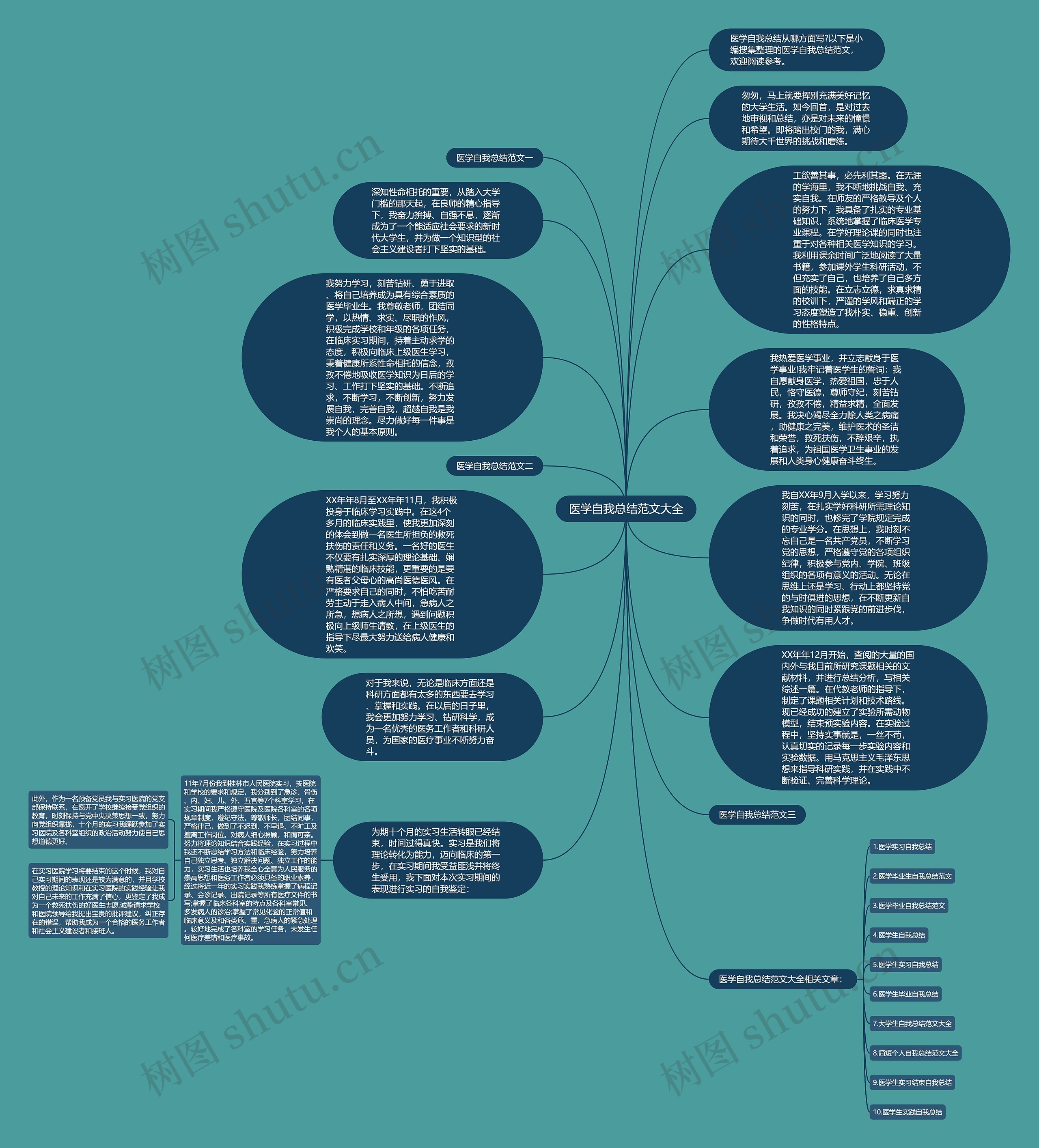 医学自我总结范文大全思维导图