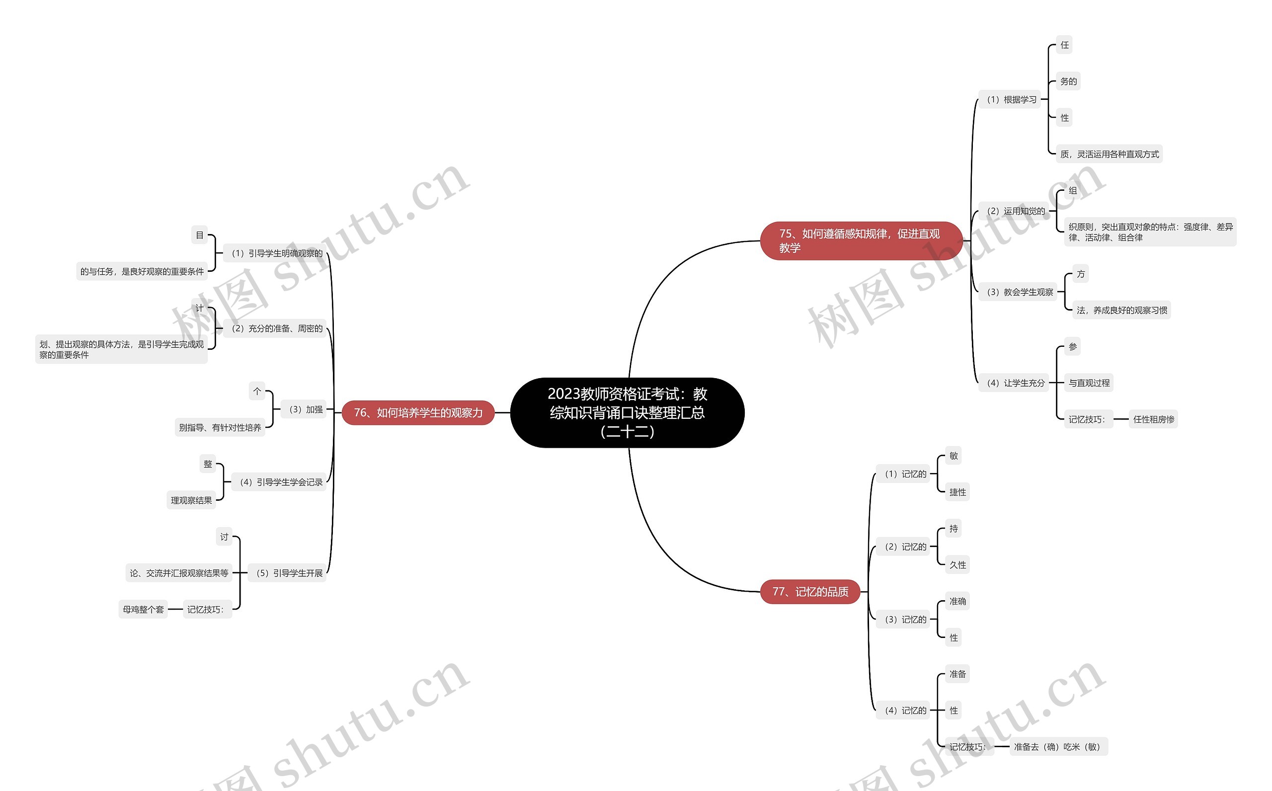 2023教师资格证考试：教综知识背诵口诀整理汇总（二十二）思维导图