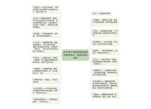 2020年小学教师资格证综合素质考点：外国科技史常识