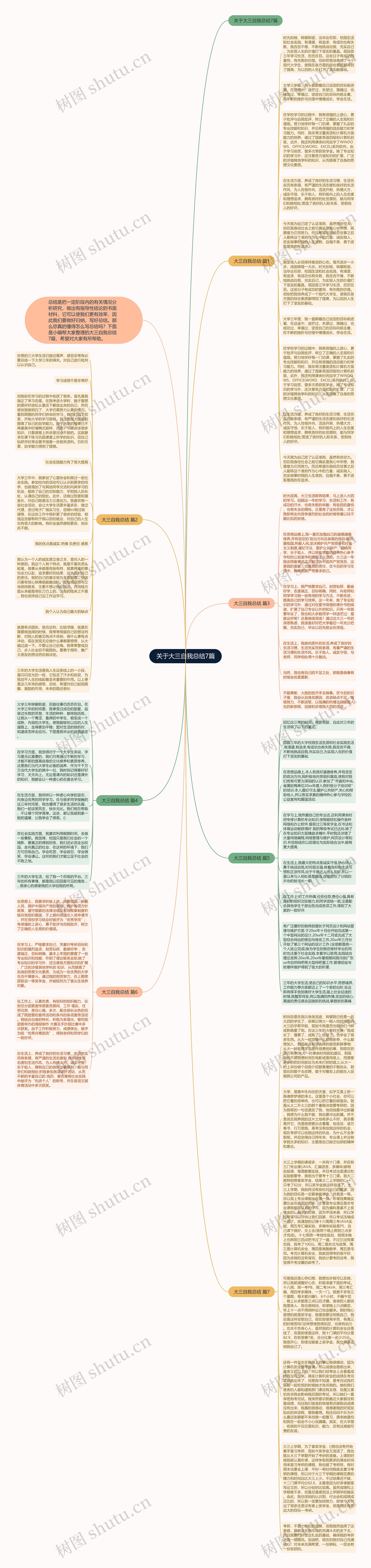 关于大三自我总结7篇思维导图